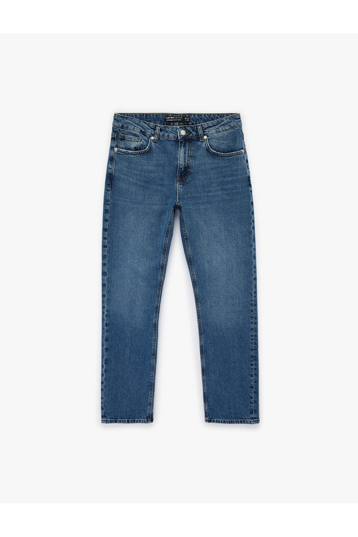 Koton Normal Bel Düz Paça Pamuklu Straight Jean Pantolon - Mark Jean