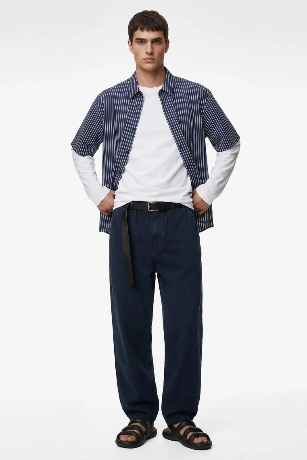 KOTON Regular Fit Normal Bel Pamuklu Bol Beli Bağcıklı Baggy Jean Pantolon