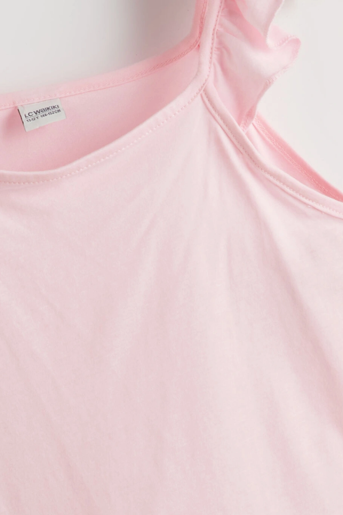 LCW Kids Pembe Kare Yaka Düz Kız Çocuk Atlet