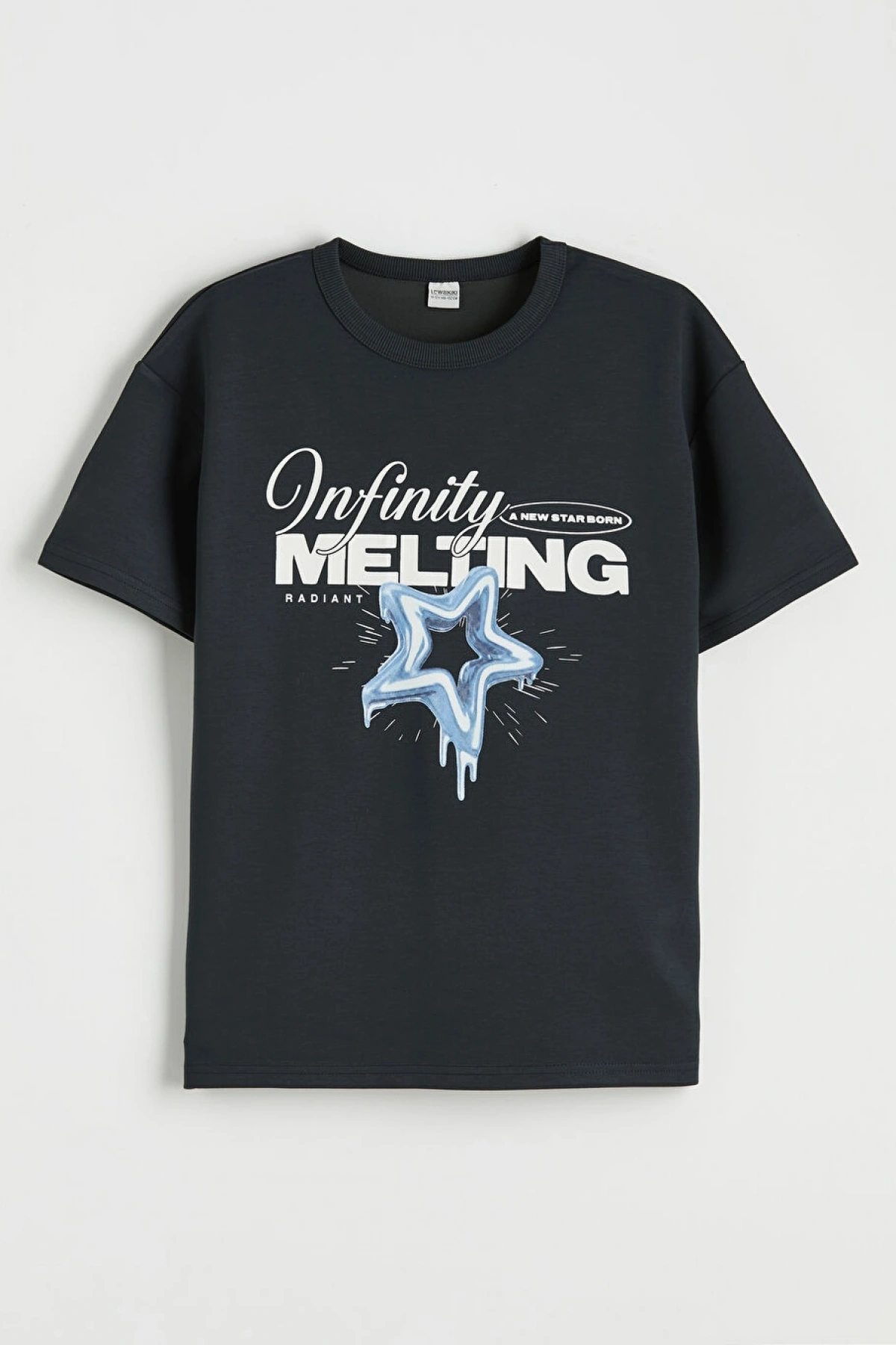 LCW Kids Antrasit Erkek Çocuk Baskılı Soft Touch Tişört