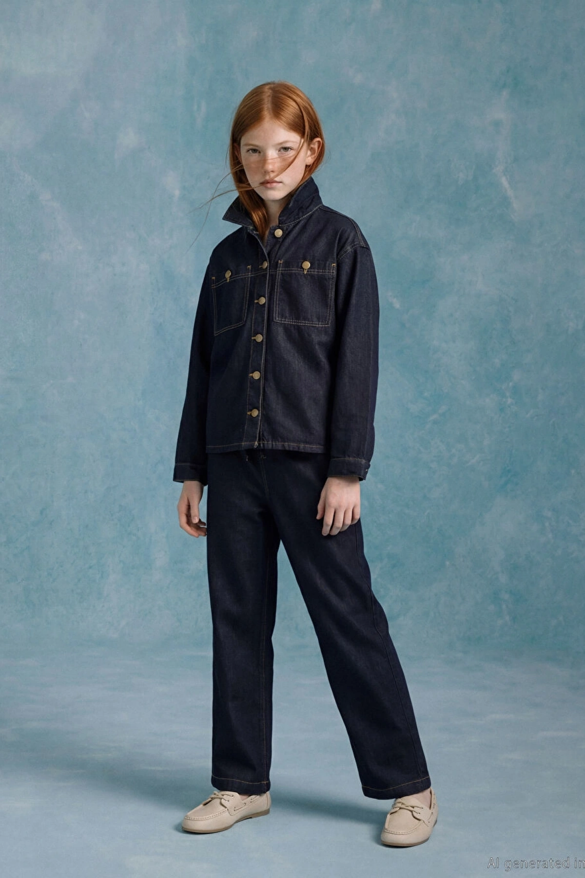 LCW Girls Studio Indigo Wideleg Kız Çocuk Jean Pantolon