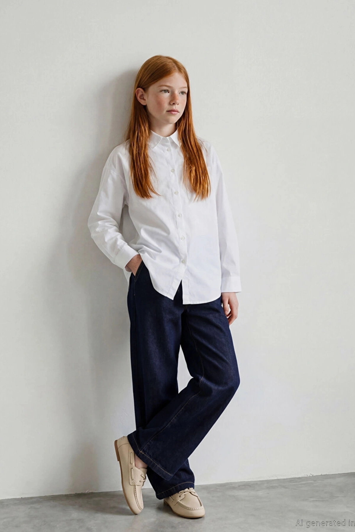 LCW Girls Studio Indigo Wideleg Kız Çocuk Jean Pantolon