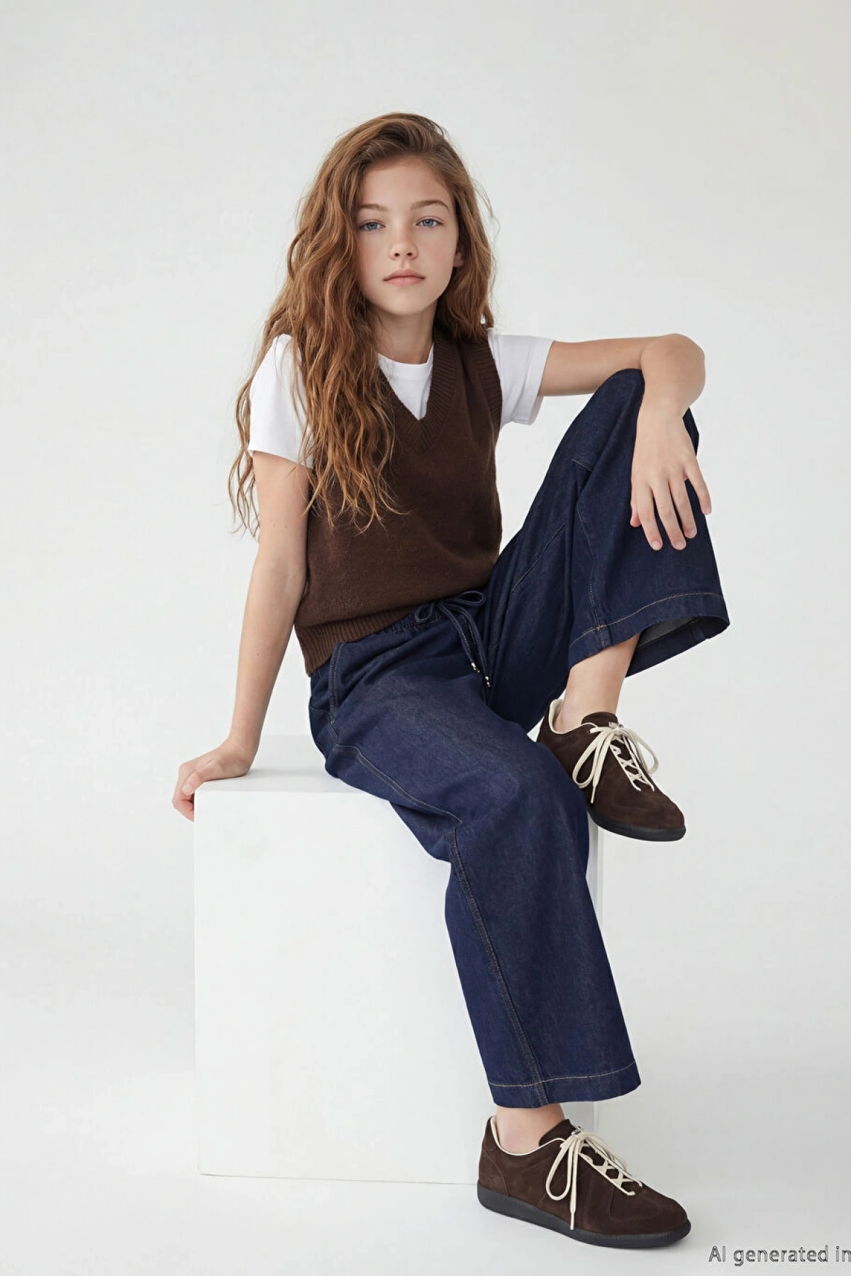 LCW Girls Studio Indigo Wideleg Kız Çocuk Jean Pantolon