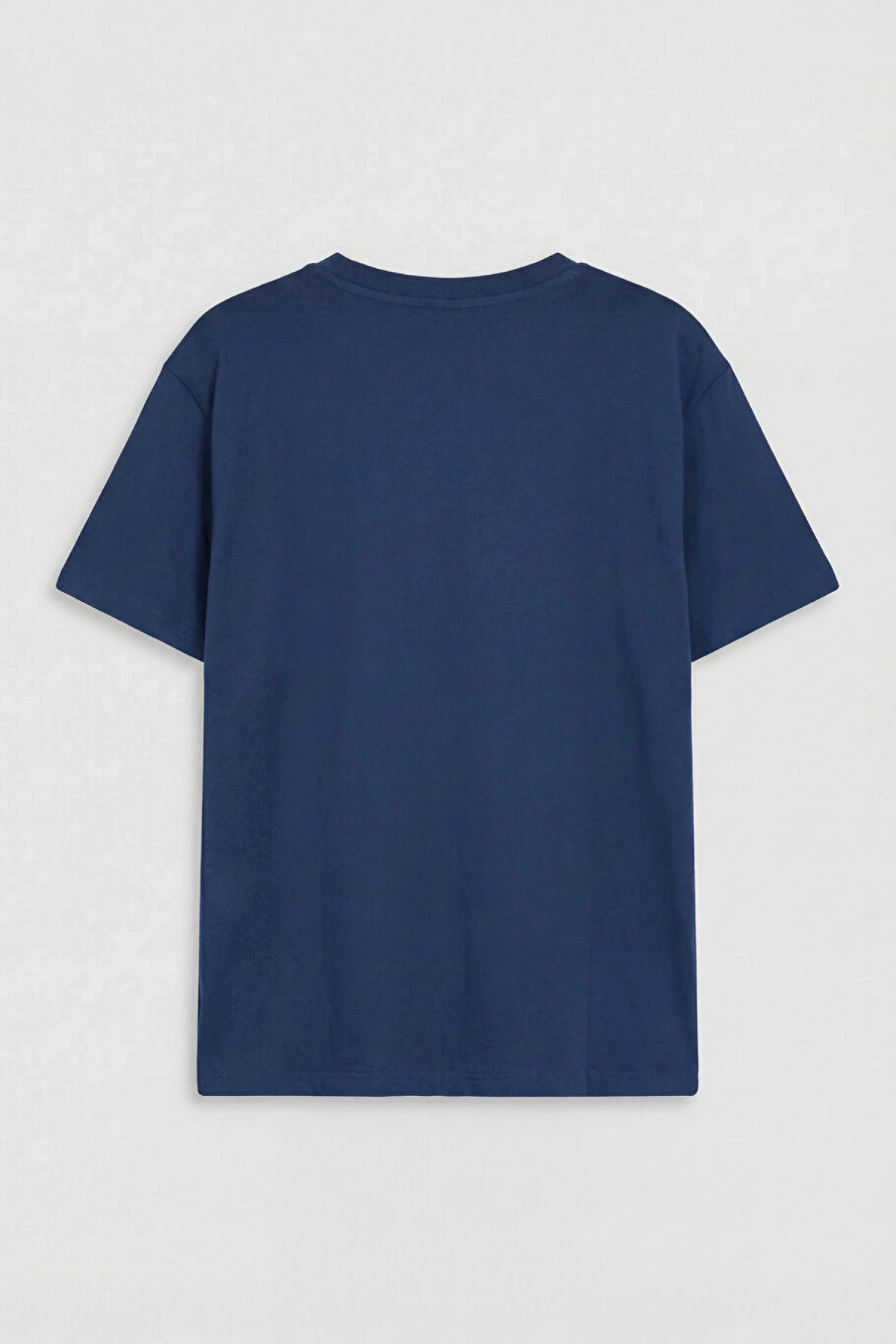 LCW Kids Lacivert Bisiklet Yaka Taş Baskılı Kız Çocuk Tişört