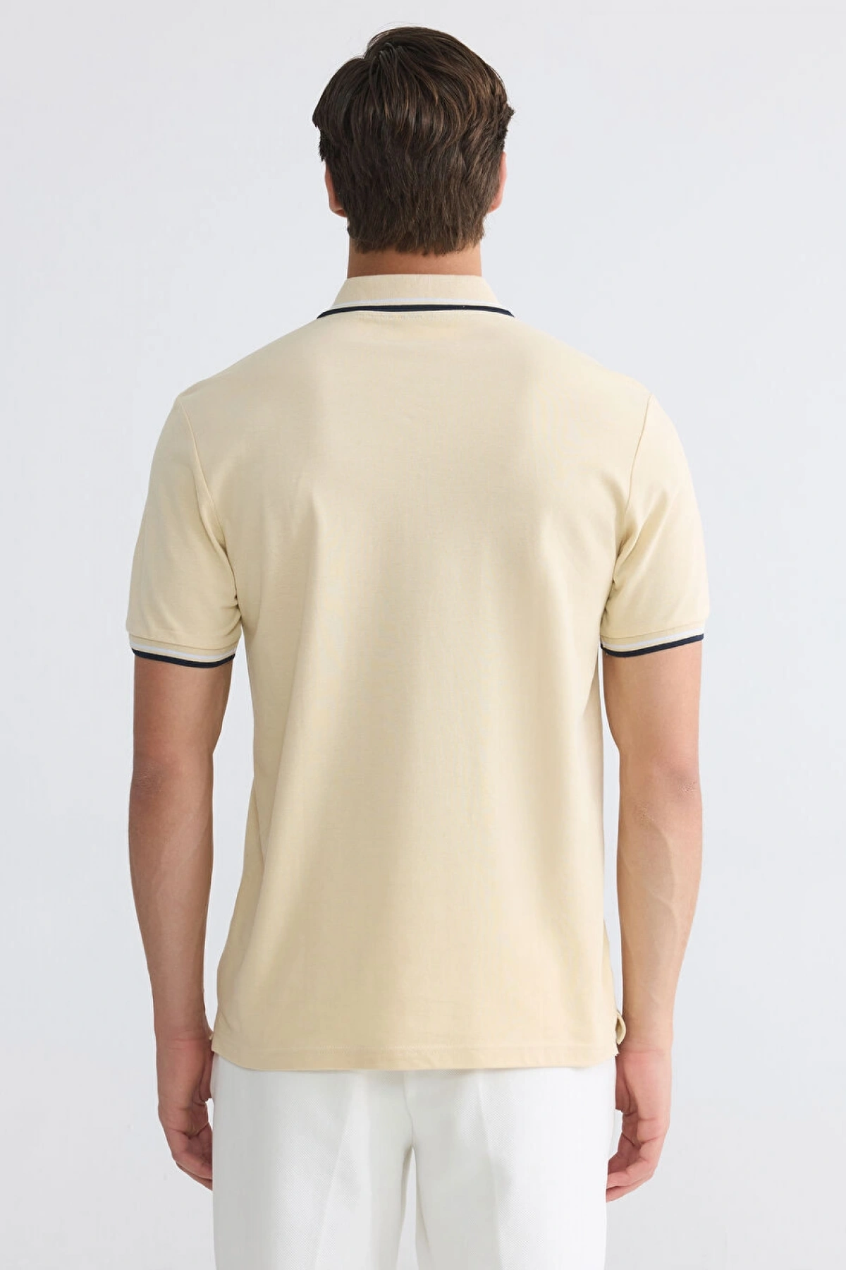 LCWAIKIKI Classic Bej Polo Yaka Pike Erkek Tişört