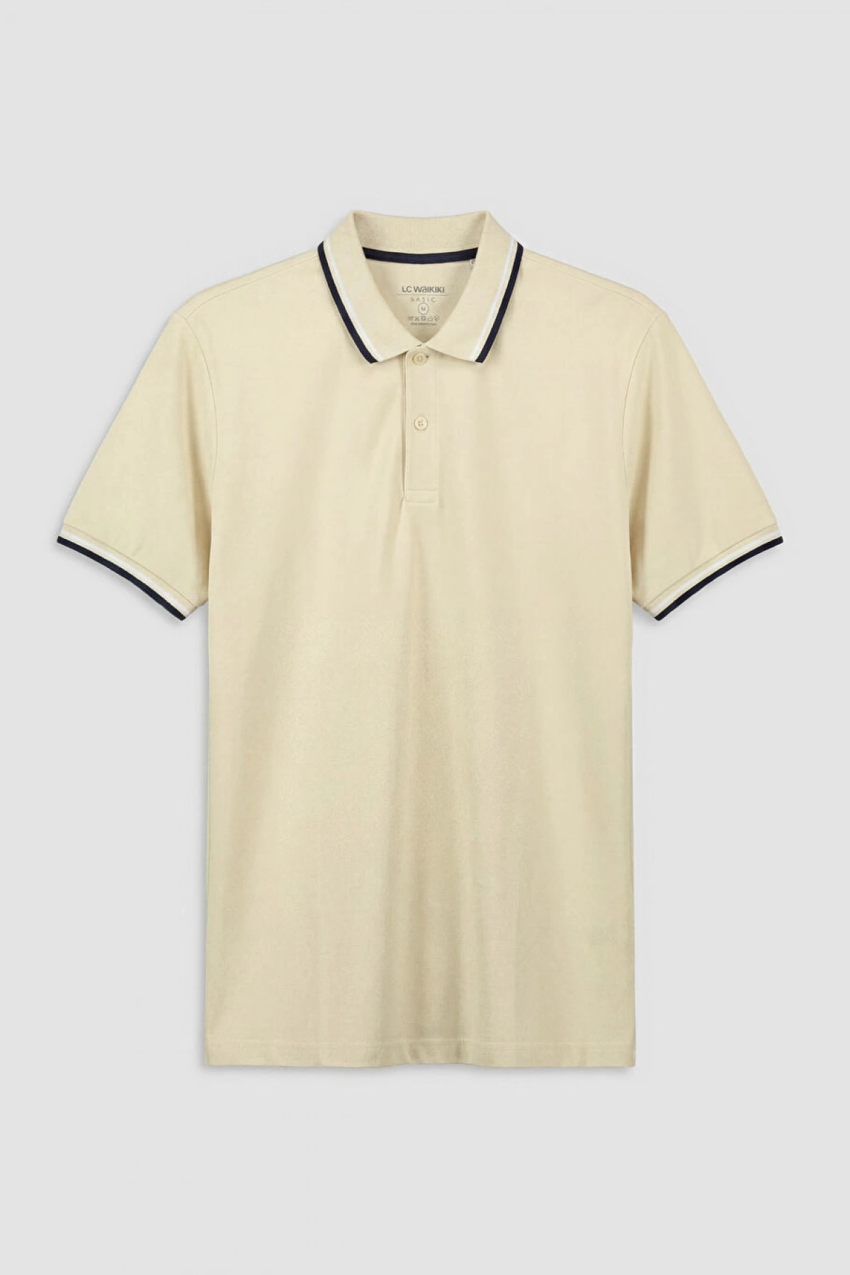 LCWAIKIKI Classic Bej Polo Yaka Pike Erkek Tişört