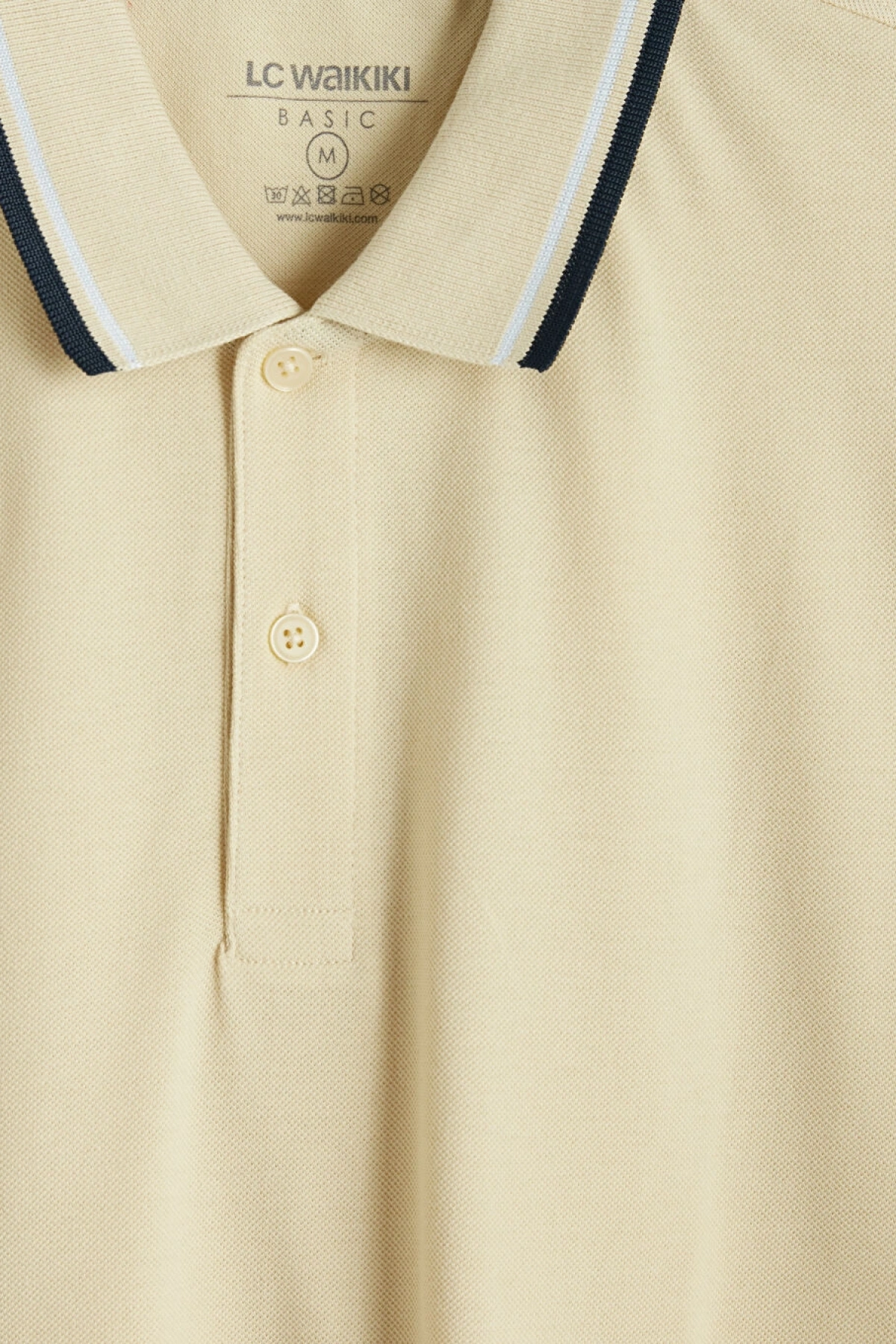 LCWAIKIKI Classic Bej Polo Yaka Pike Erkek Tişört