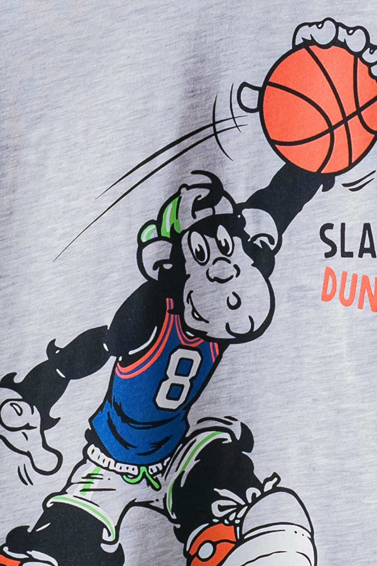 LCW Kids Gri Bisiklet Yaka Baskılı Kısa Kollu Erkek Çocuk Tişört Ve Şort