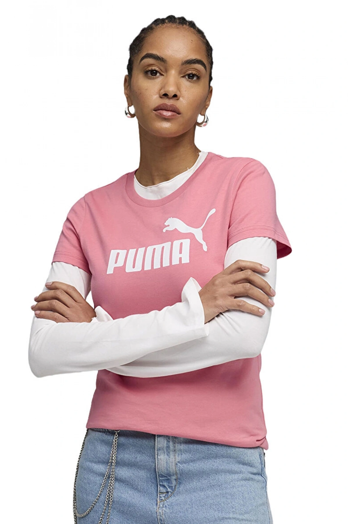 PUMA Kadın Pembe Günlük Stil T-Shirt