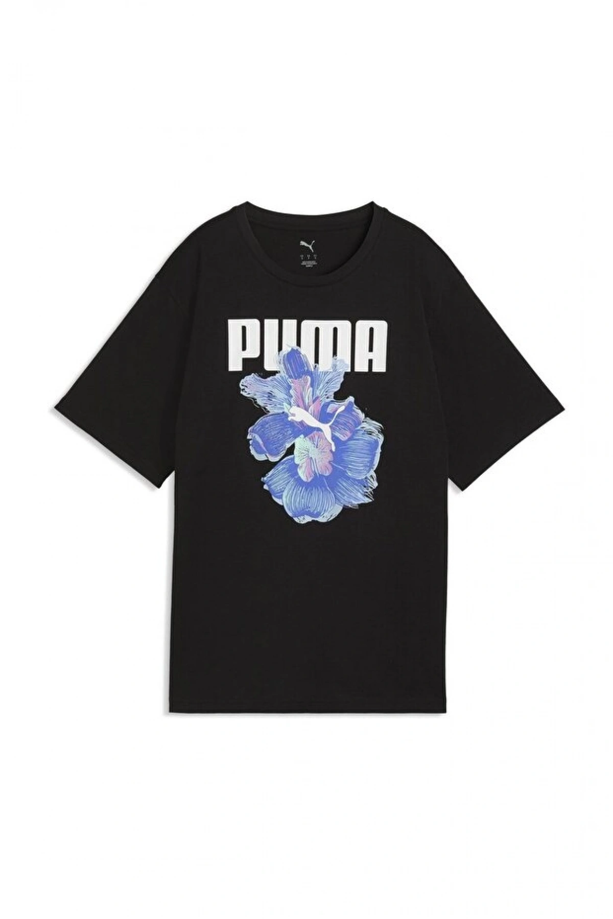 Puma GRAPHICS Rahat Çiçek Desenli Tişört - PUMA Siyah
