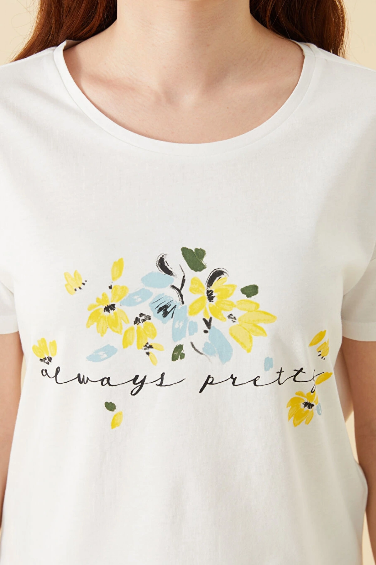 LCW DREAM Mavi Petite Bisiklet Yaka Kadın Şortlu Pijama Takımı