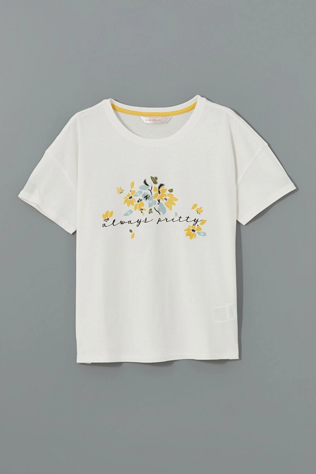 LCW DREAM Mavi Petite Bisiklet Yaka Kadın Şortlu Pijama Takımı