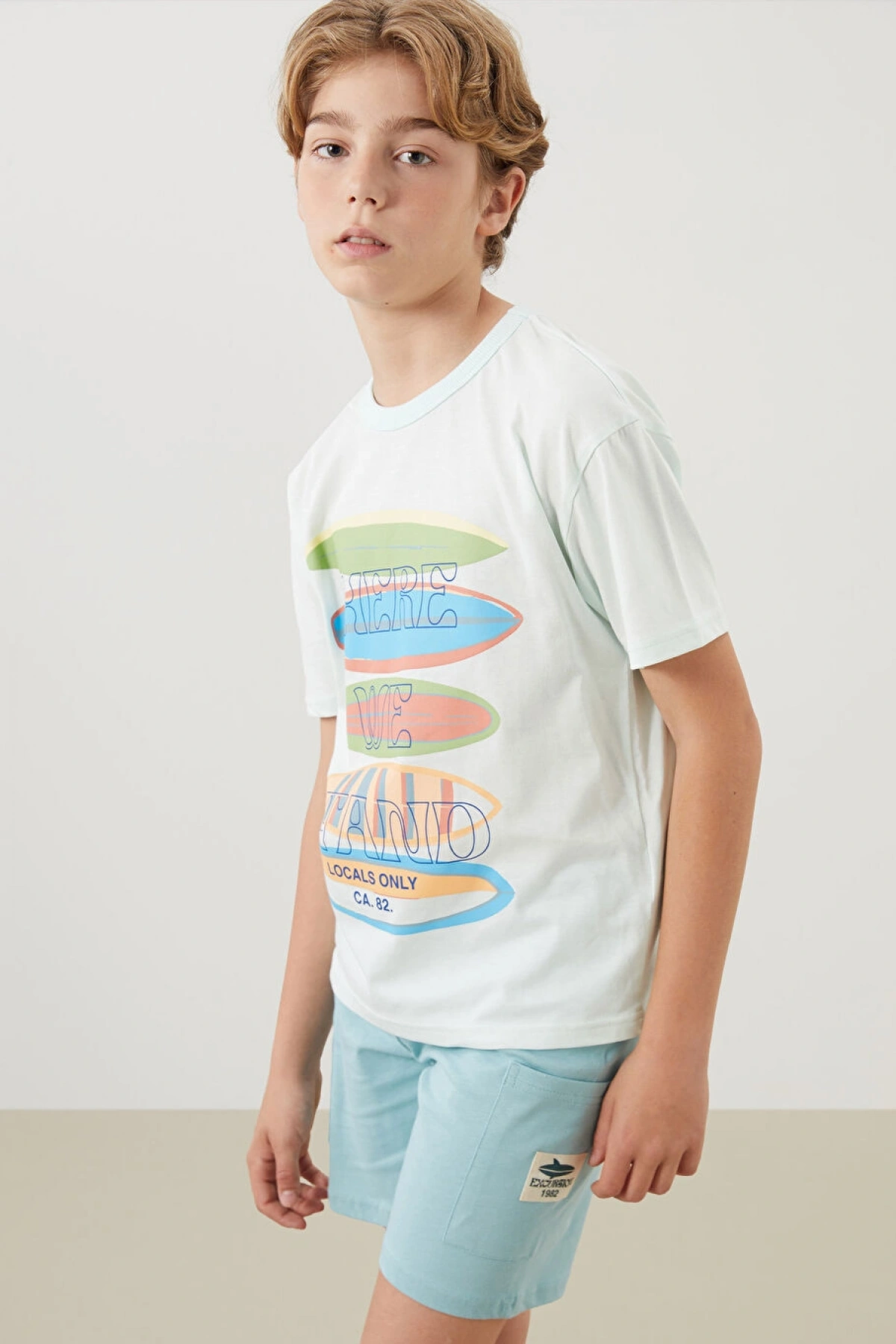 LCW Kids Yeşil Bisiklet Yaka Erkek Çocuk Tişört Ve Şort