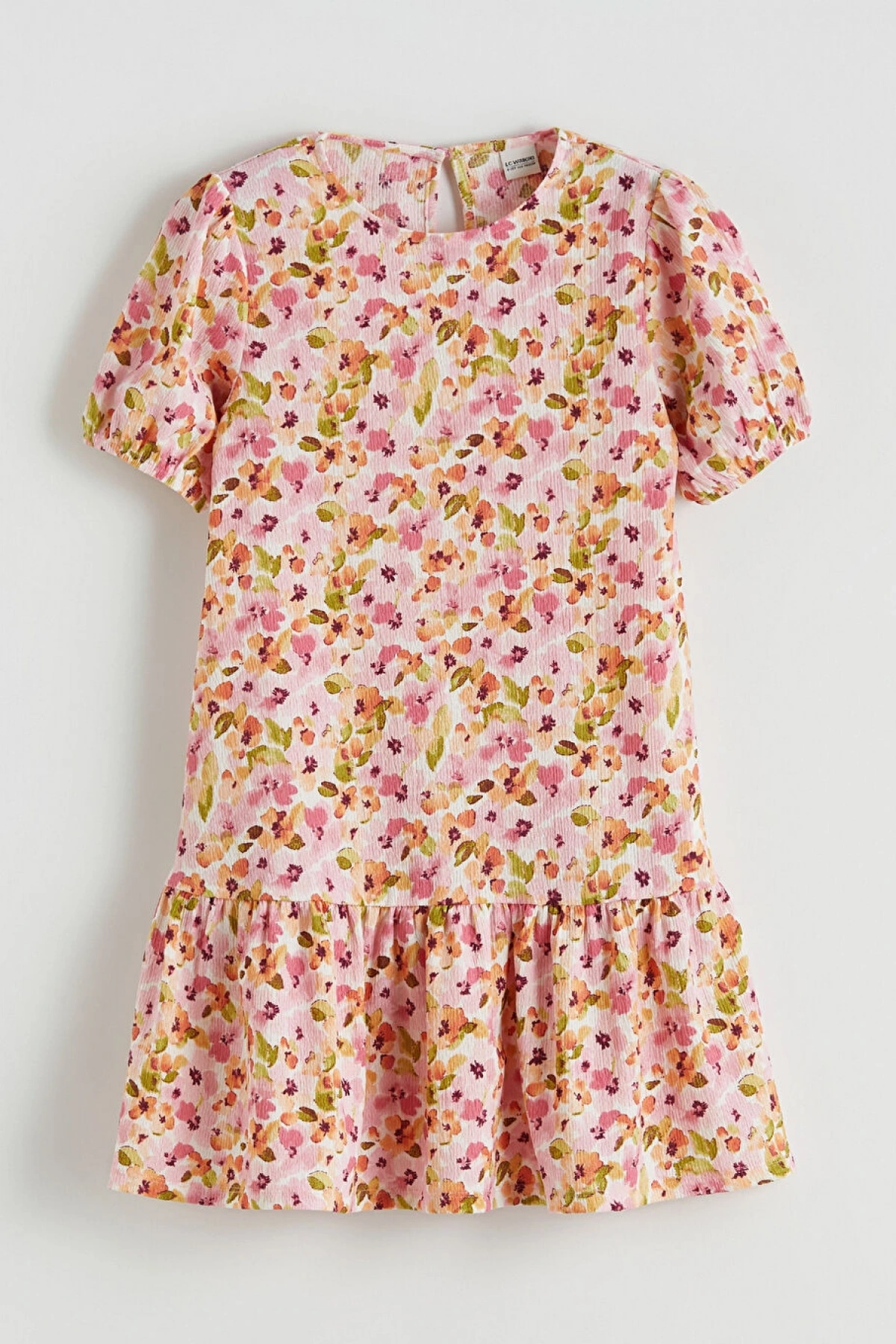 LCW Kids Pembe Çiçekli Kız Çocuk Elbise