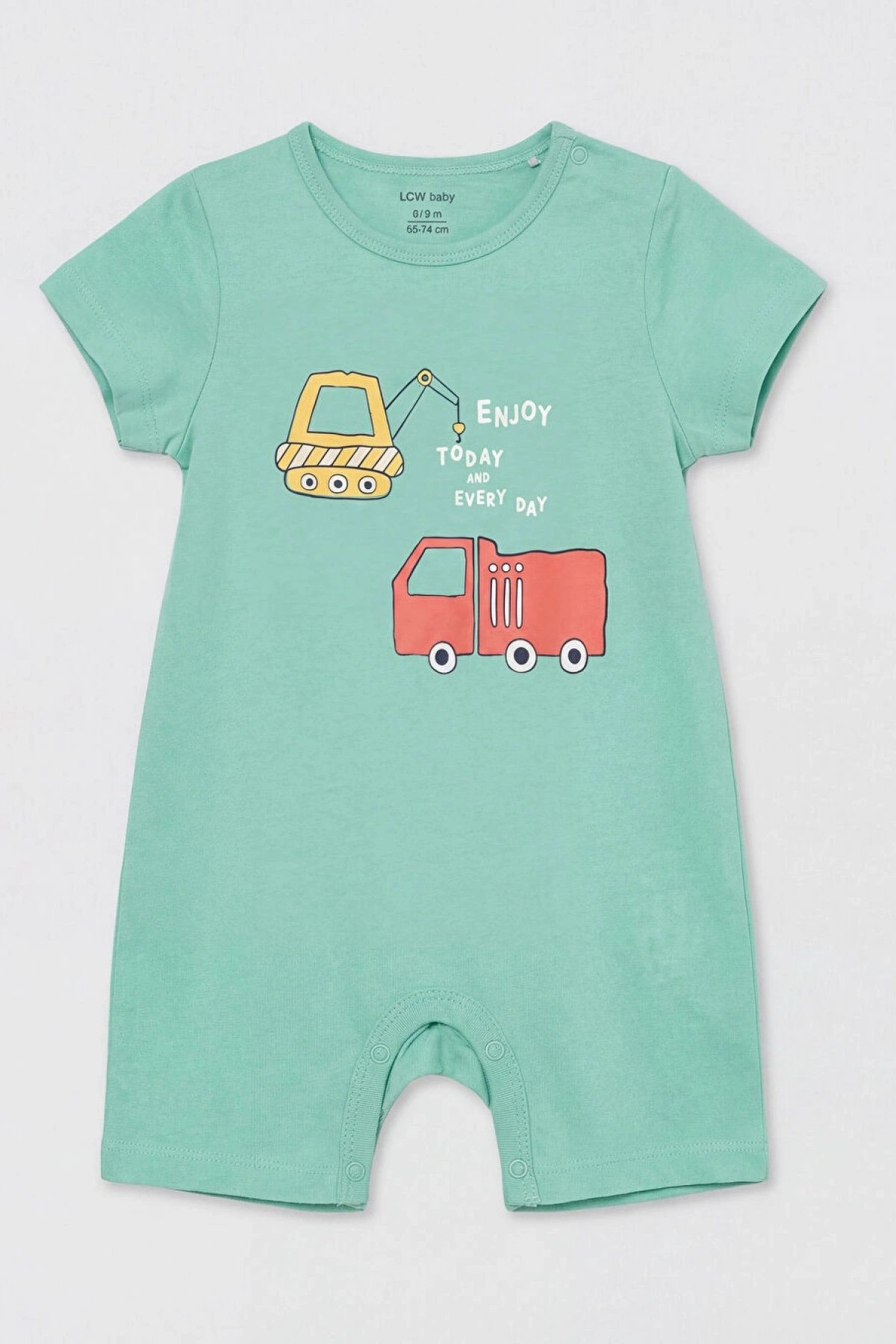 LC Waikiki LCW baby Bisiklet Yaka Baskılı Erkek Bebek Tulum 2li