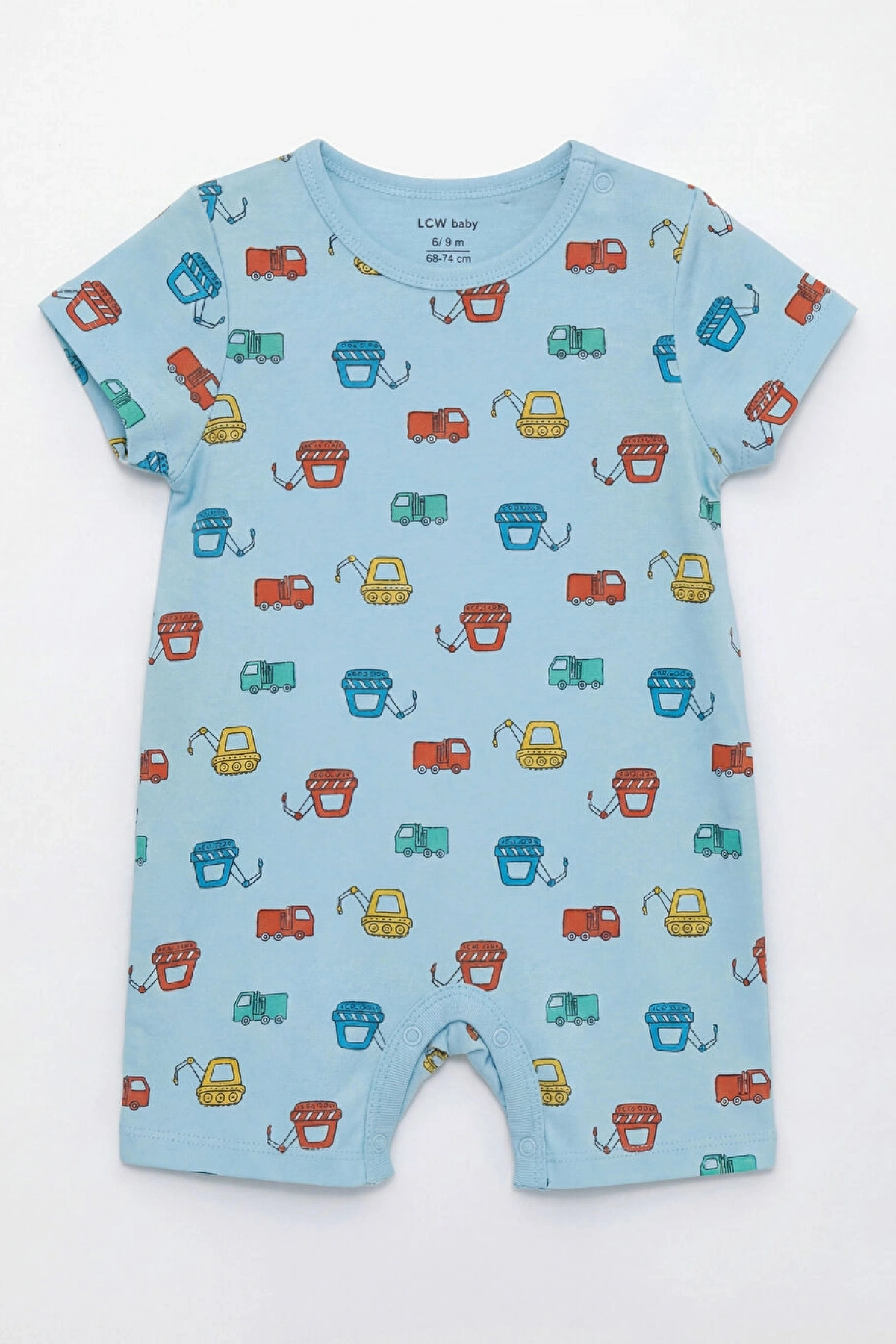 LC Waikiki LCW baby Bisiklet Yaka Baskılı Erkek Bebek Tulum 2li