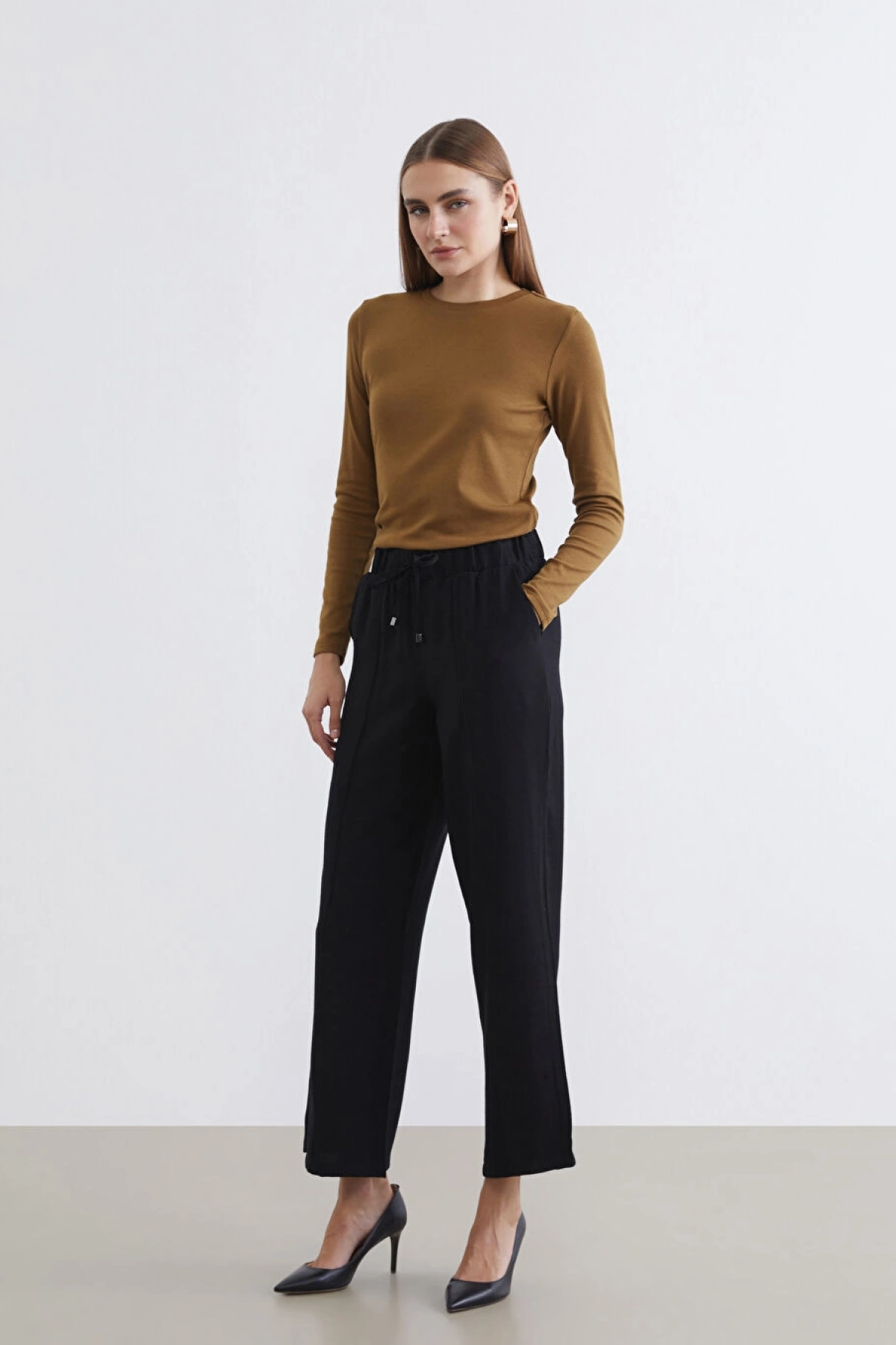 LCW EVERYDAY Siyah Beli Lastikli Kadın Pantolon