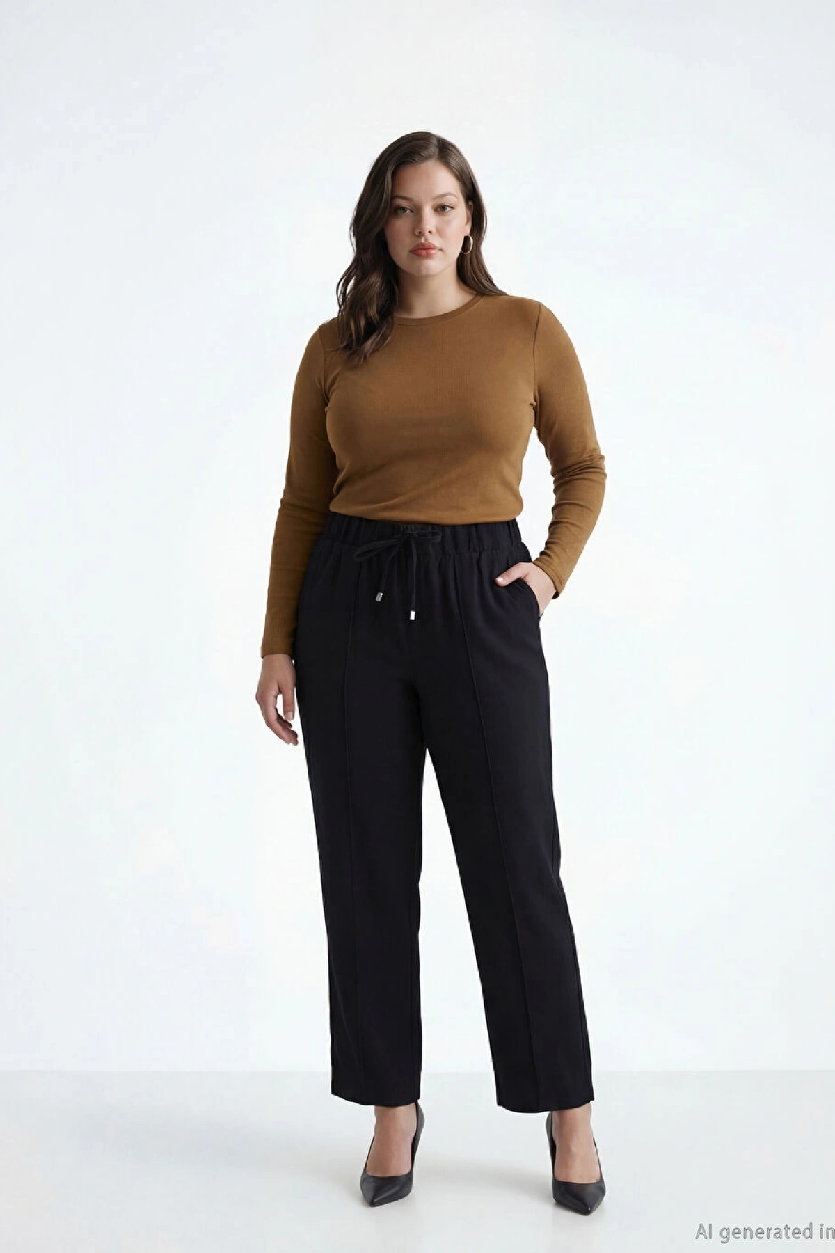 LCW EVERYDAY Siyah Beli Lastikli Kadın Pantolon