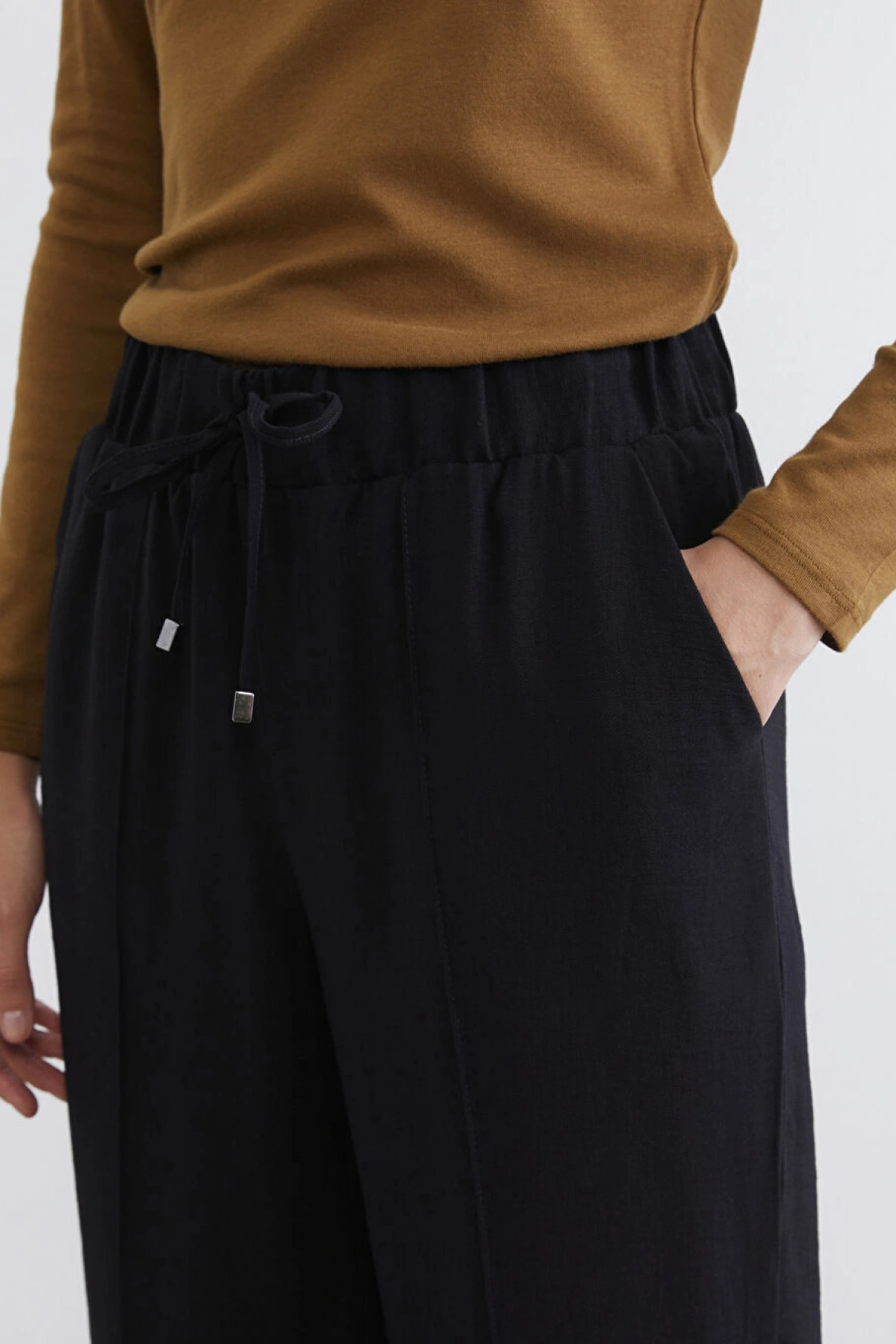 LCW EVERYDAY Siyah Beli Lastikli Kadın Pantolon