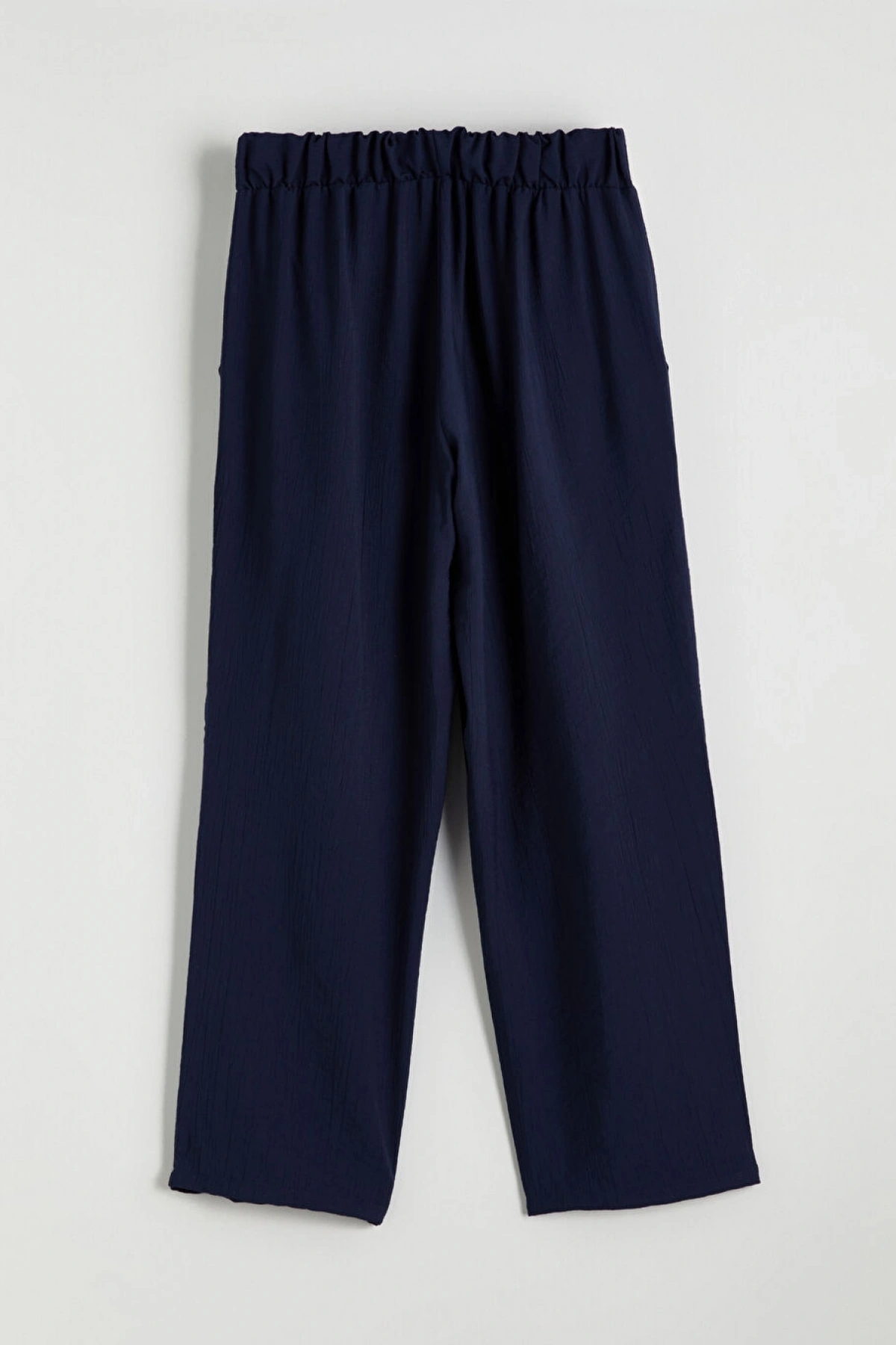 LCWAIKIKI Classic Lacivert Beli Lastikli Dokulu Kadın Pantolon