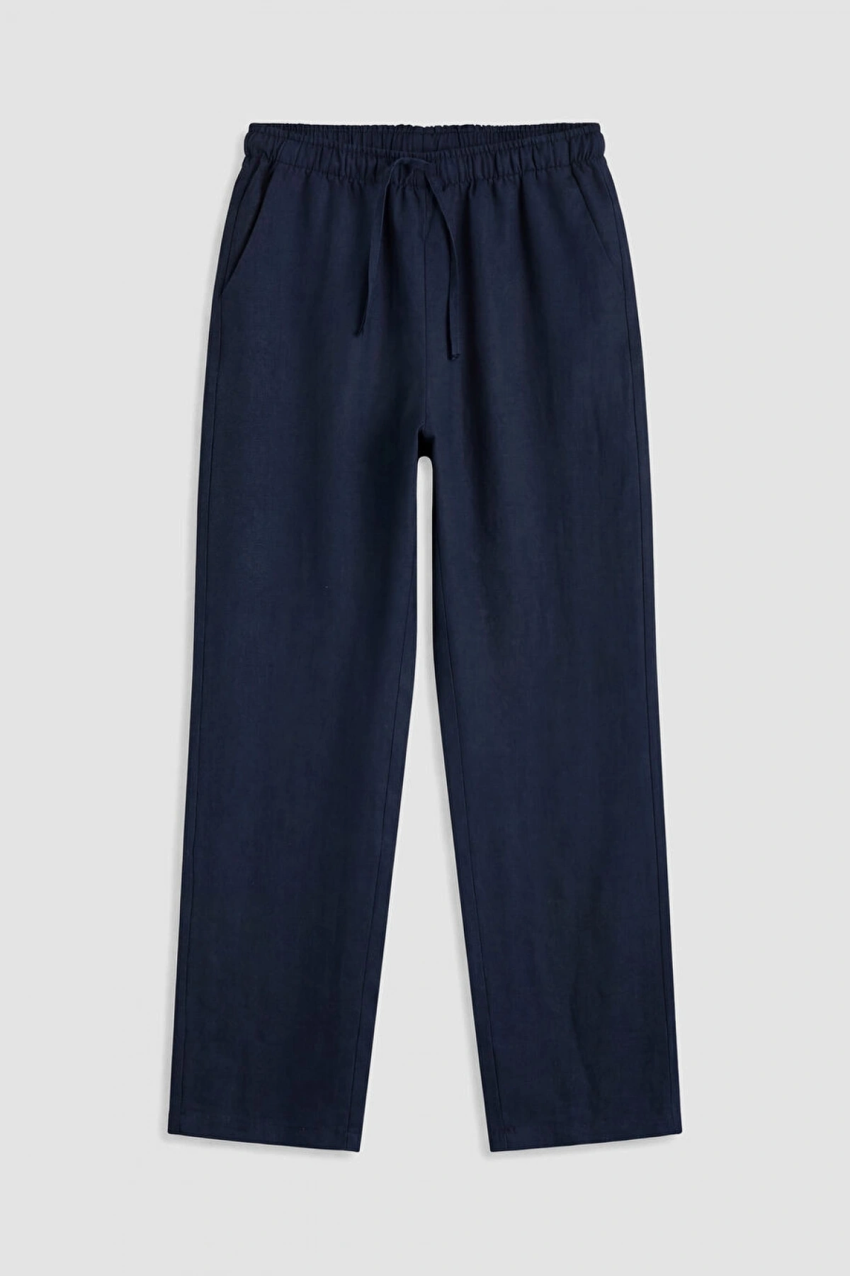 LCW Modest Lacivert Beli Lastikli Kadın Keten Pantolon
