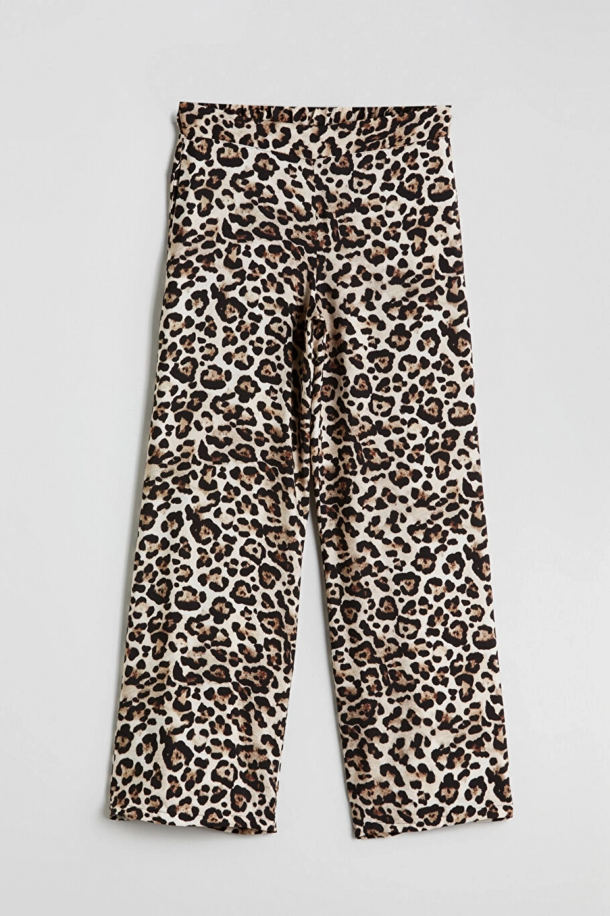 LCWAIKIKI Classic Siyah Beli Lastikli Leopar Desenli Kadın Pantolon