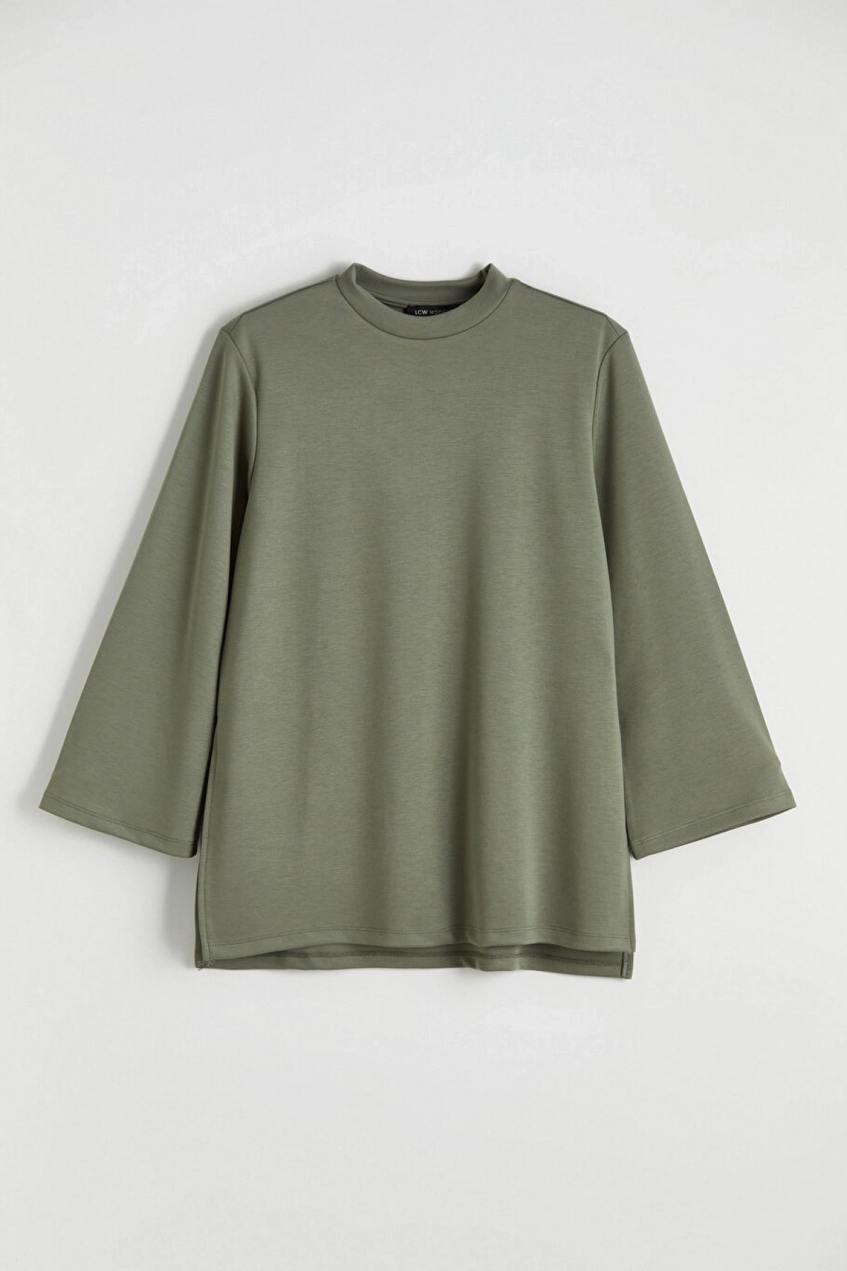 LCW Modest Yeşil Dik Yaka Kadın Sweatshirt Tunik