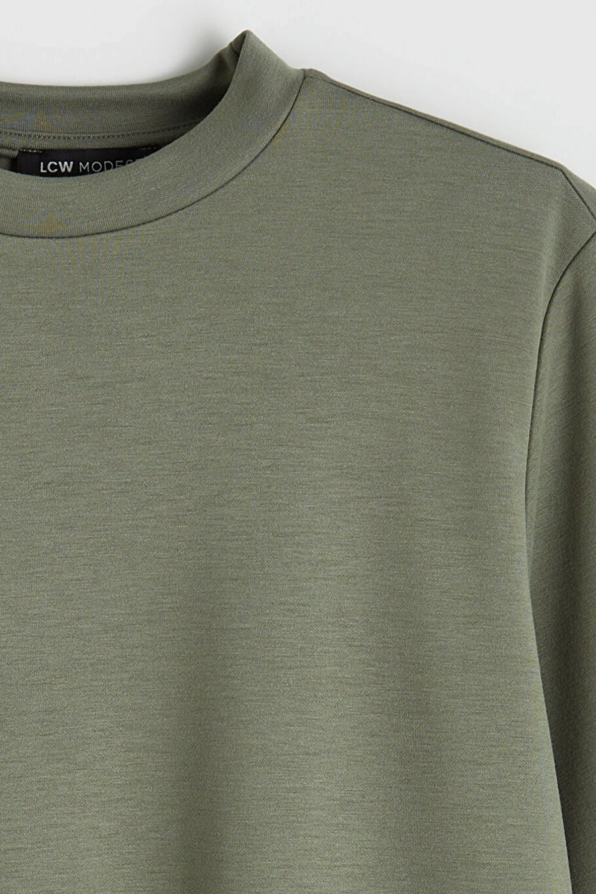 LCW Modest Yeşil Dik Yaka Kadın Sweatshirt Tunik