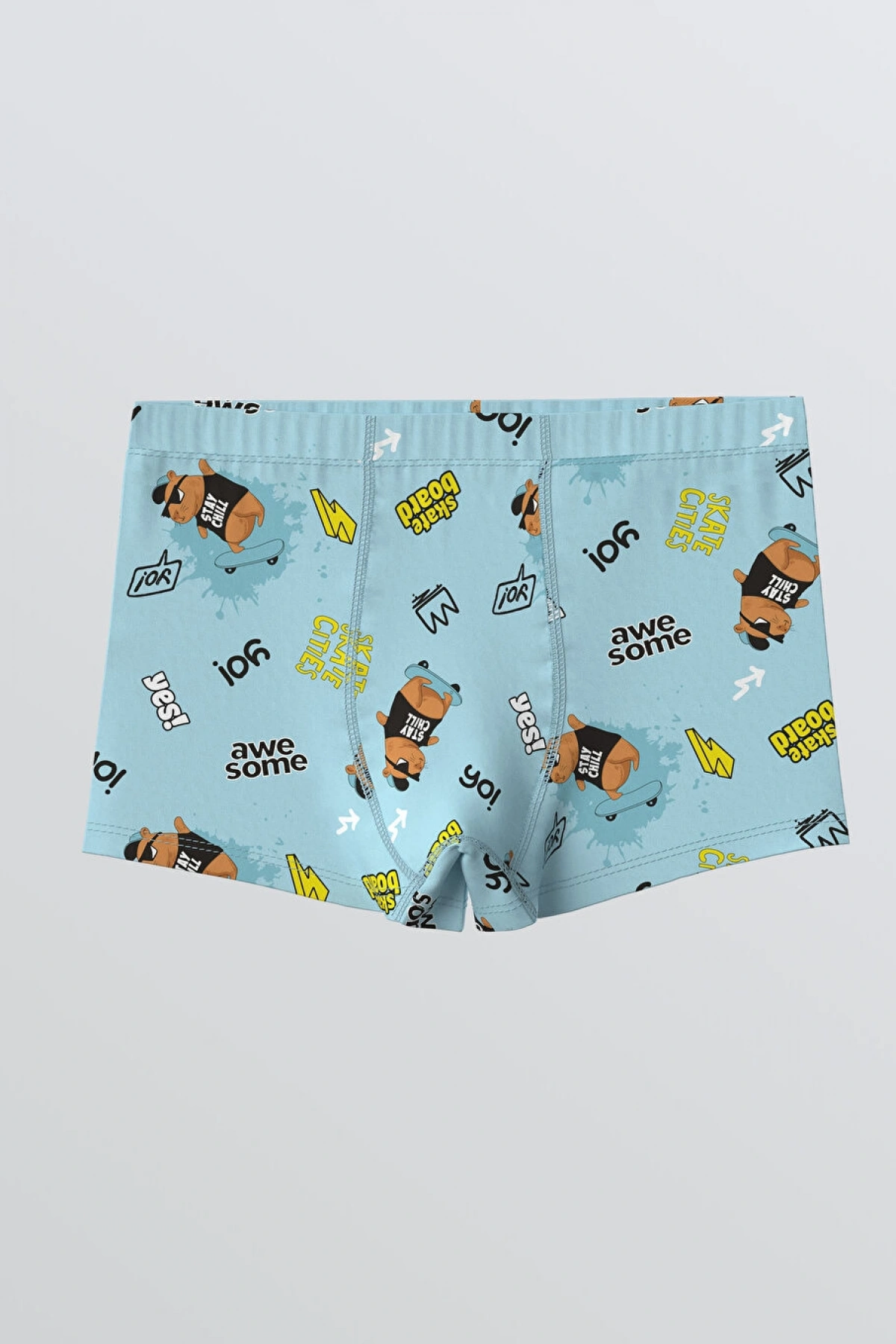 CW Kids Mavi Baskılı Erkek Çocuk Boxer 3lü