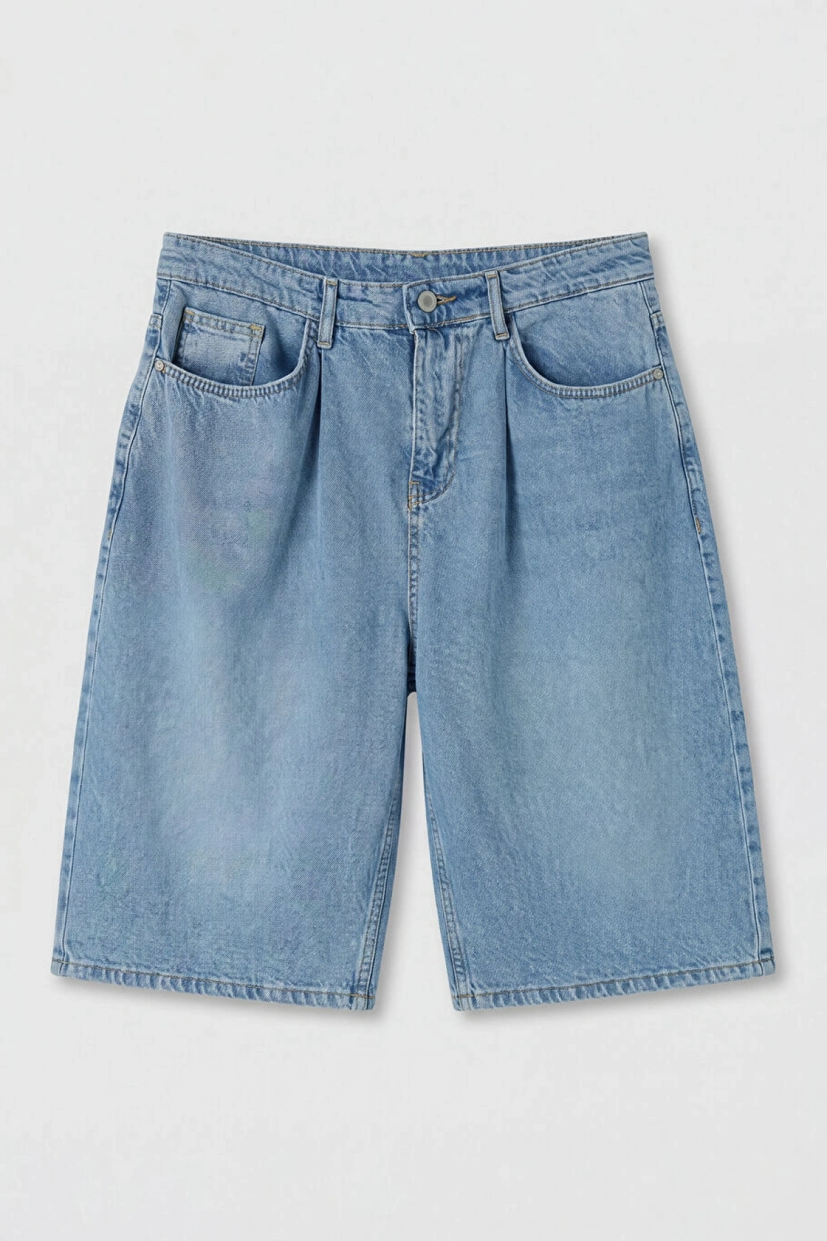 XSIDE Indigo Loose Fit Erkek Jean Şort