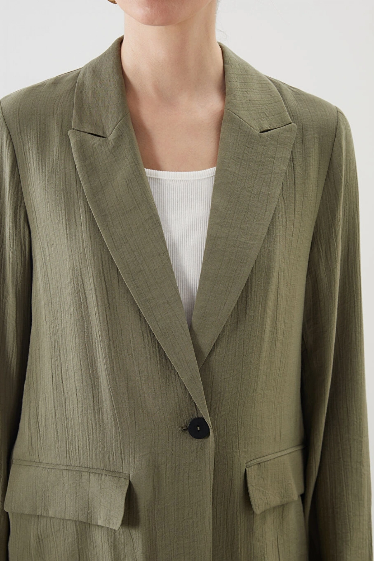 LCWAIKIKI Classic Haki Regular Fit Kadın Blazer Ceket