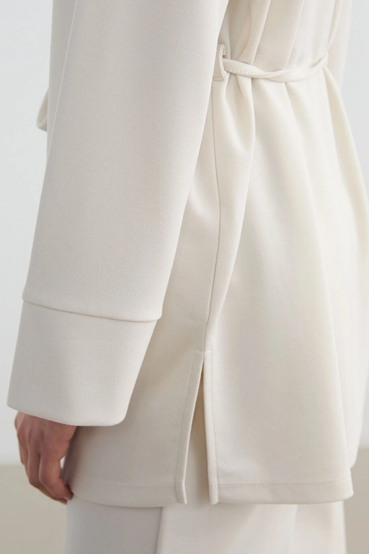 LCW Modest Bej Kuşaklı Soft Touch Kadın Sweatshirt Tunik