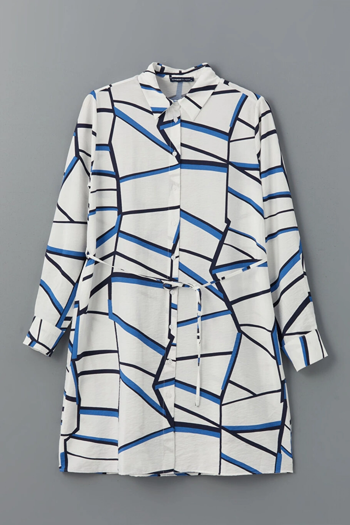 LCWAIKIKI Classic Indigo Desenli Kadın Gömlek Tunik