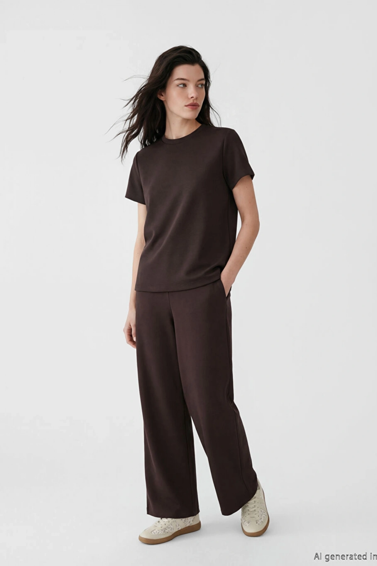 LCW Comfort Kahverengi Beli Lastikli Kadın Pantolon