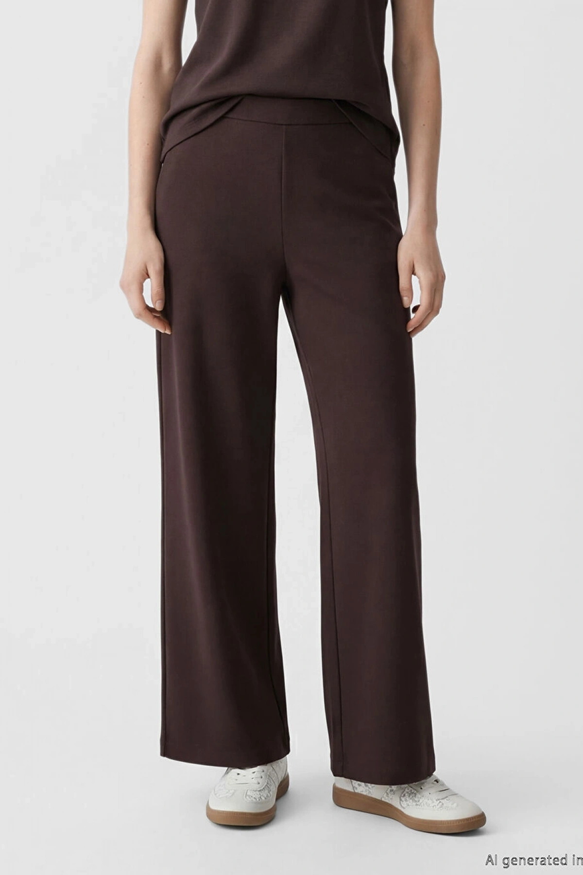LCW Comfort Kahverengi Beli Lastikli Kadın Pantolon