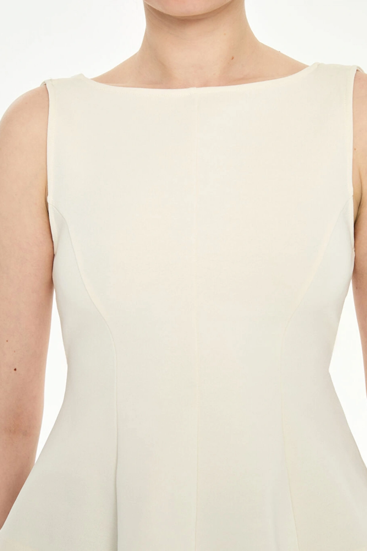 LCW Vision Ekru Kayık Yaka Peplum Bluz