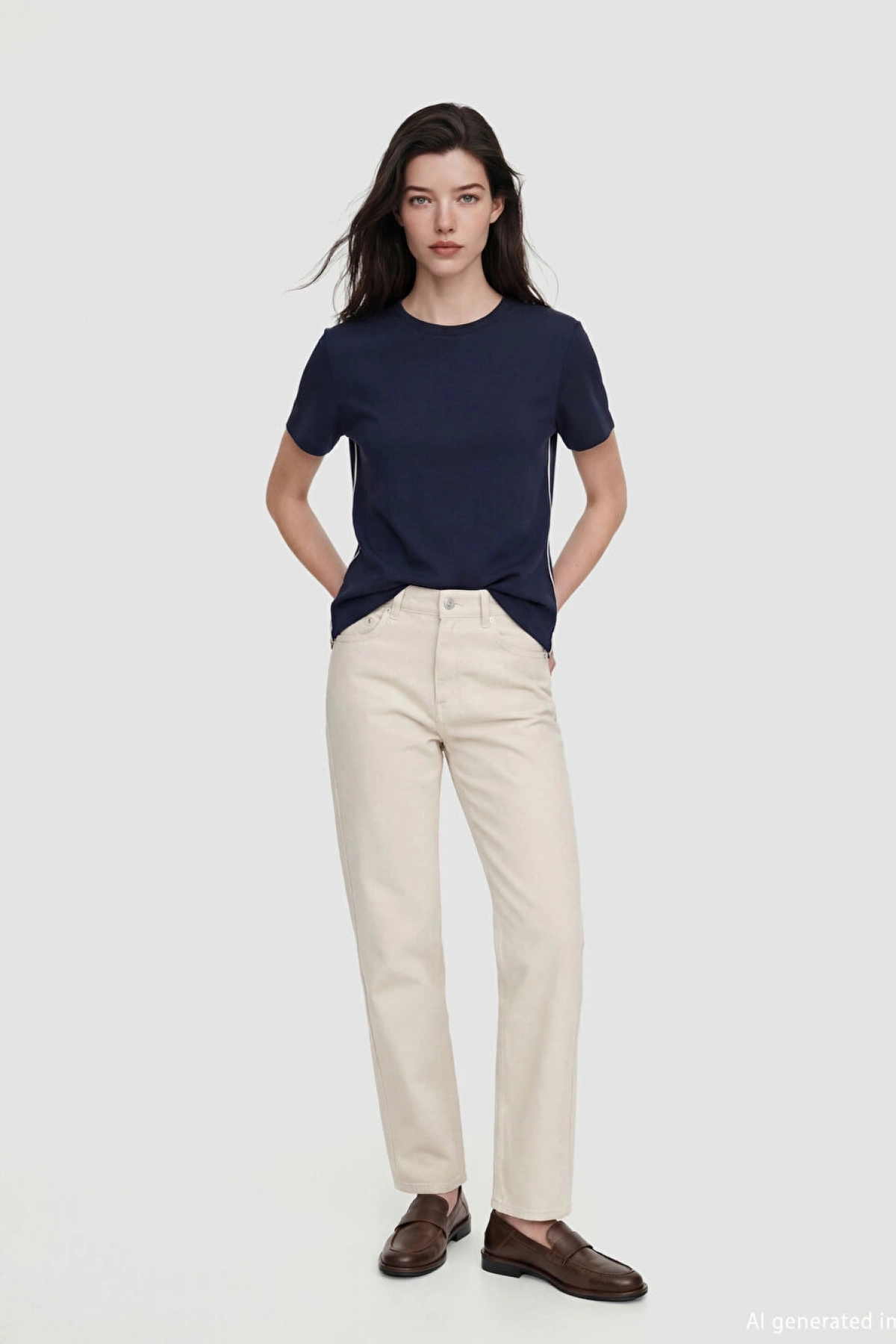 LCW Comfort Lacivert Bisiklet Yaka Kadın Tişört