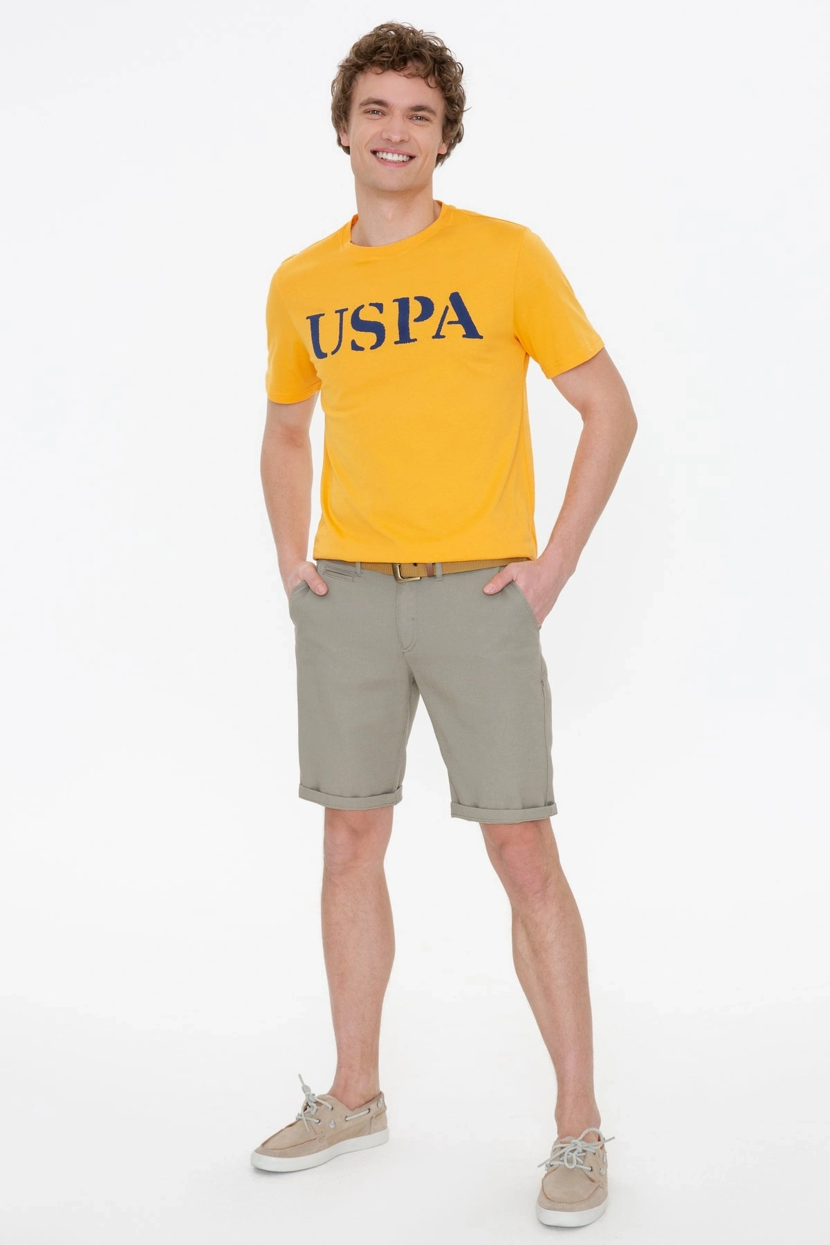 U.S. Polo Assn. Koyu Sarı Erkek T-shirt