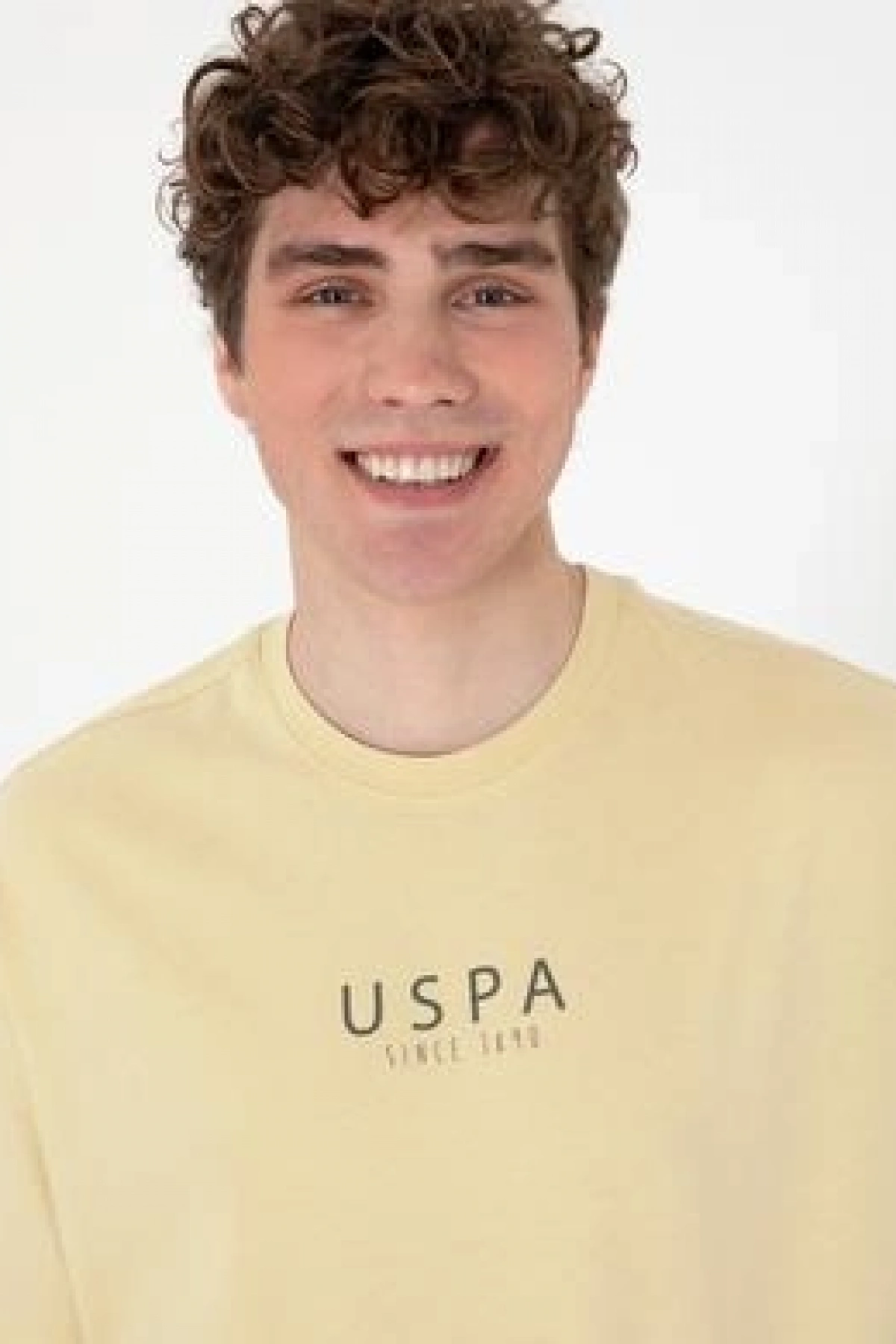 U.S.POLO Erkek Oversize Fit Bisiklet Yaka Açık Haki Tişört