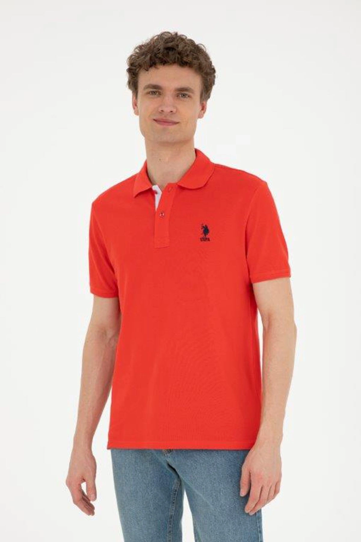 U.S. Polo Assn. U.S. Polo Logolu % 100 Pamuk Regular Fit Polo Yaka T Shirt Erkek T SHİR