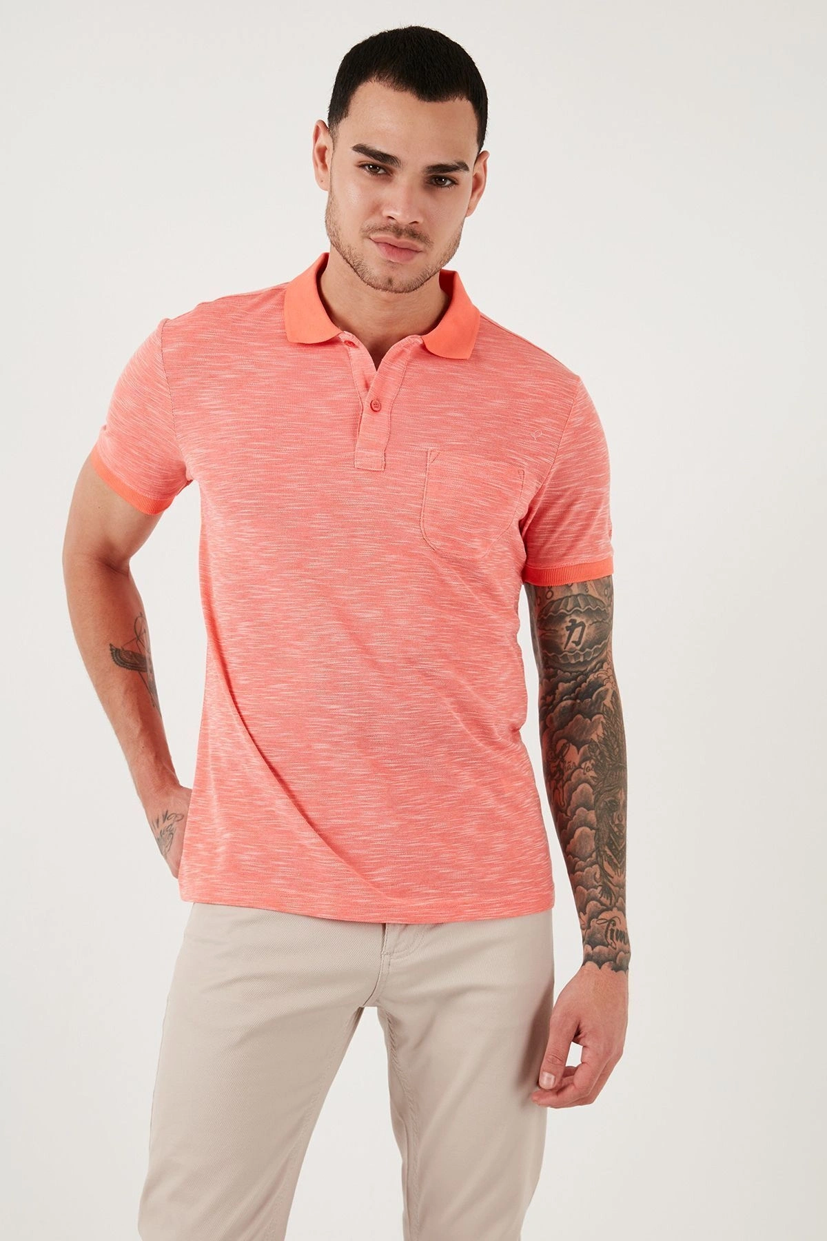 U.S. Polo Assn. U.S. Polo Pamuk Karışımlı Slim Fit Polo Yaka T Shirt Erkek POLO YAKA T SHİRT