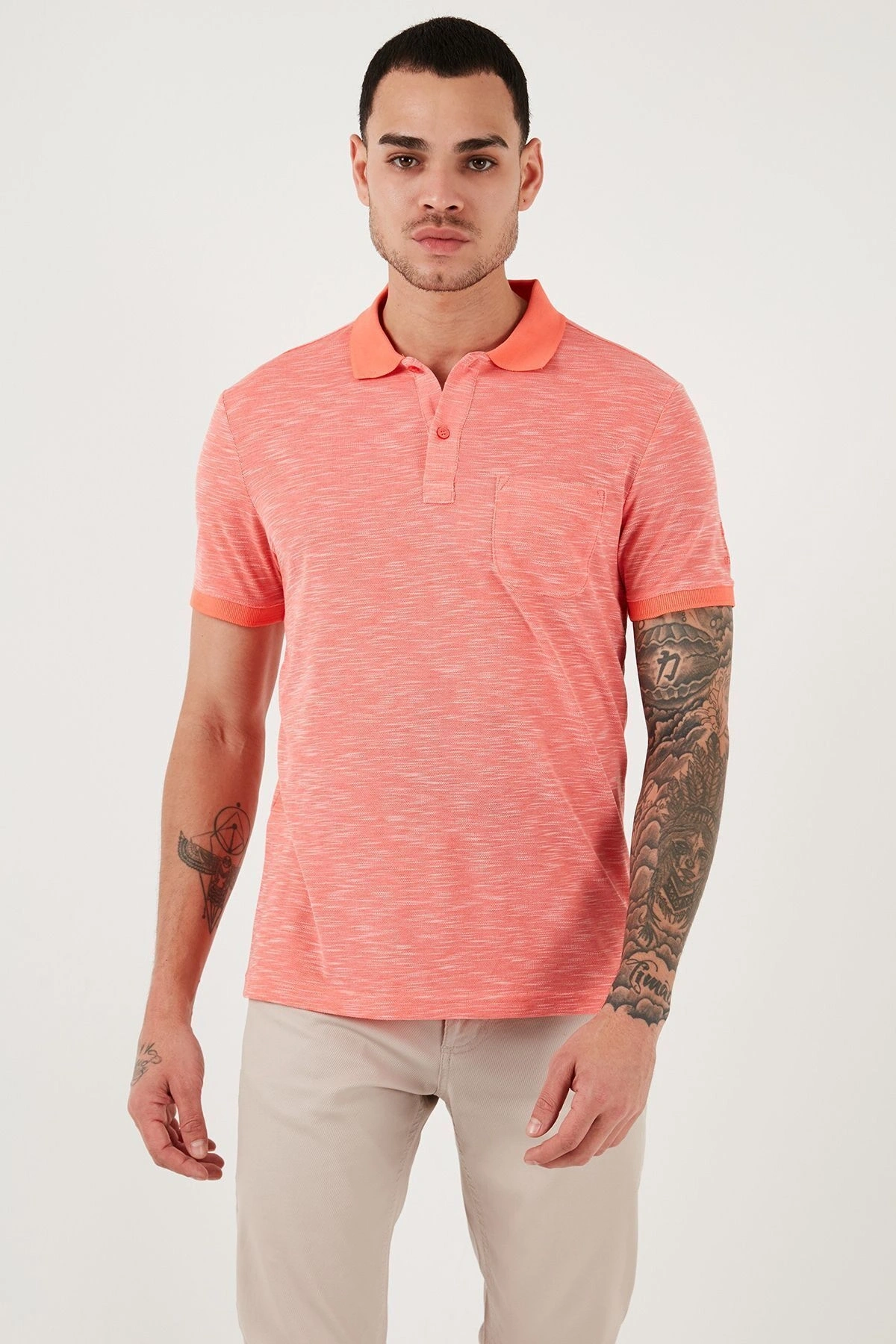 U.S. Polo Assn. U.S. Polo Pamuk Karışımlı Slim Fit Polo Yaka T Shirt Erkek POLO YAKA T SHİRT