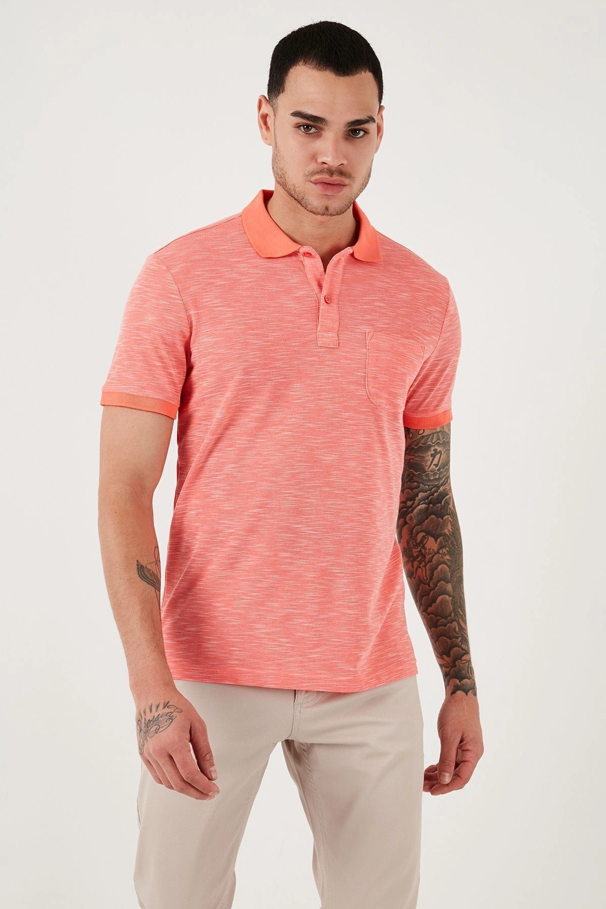 U.S. Polo Assn. U.S. Polo Pamuk Karışımlı Slim Fit Polo Yaka T Shirt Erkek POLO YAKA T SHİRT