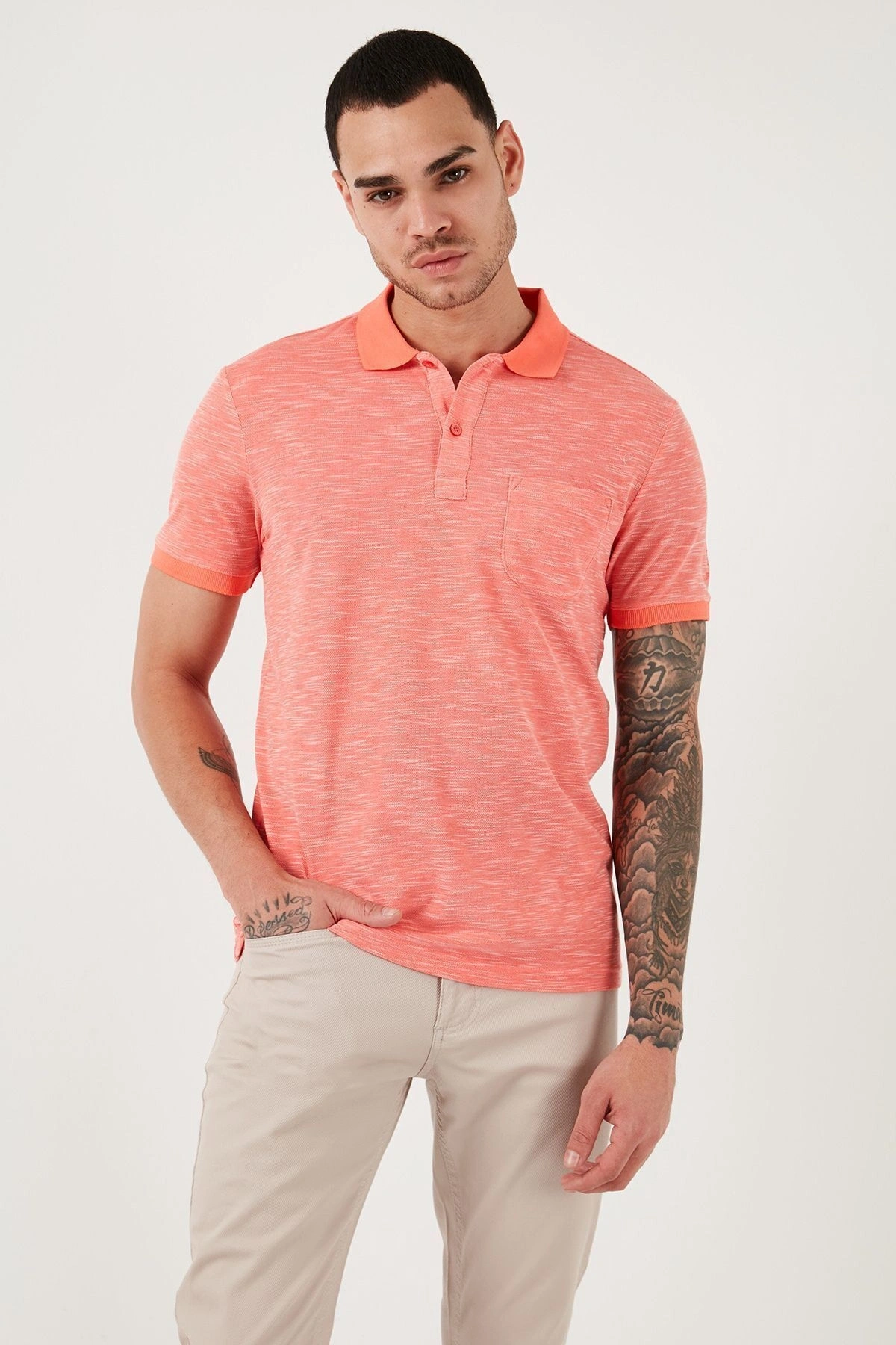 U.S. Polo Assn. U.S. Polo Pamuk Karışımlı Slim Fit Polo Yaka T Shirt Erkek POLO YAKA T SHİRT