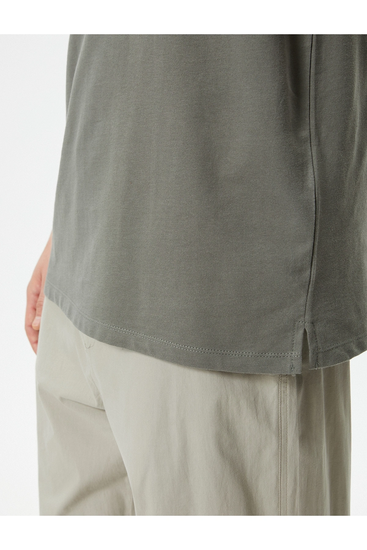 Basic Oversize Tişört Bisiklet Yaka Düşük Omuzlu Kısa Kollu Pamuklu