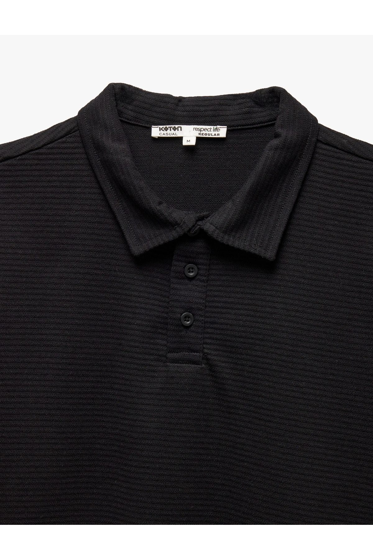 Koton Kısa Kollu Dokulu Regular Fit Polo Yaka Tişört