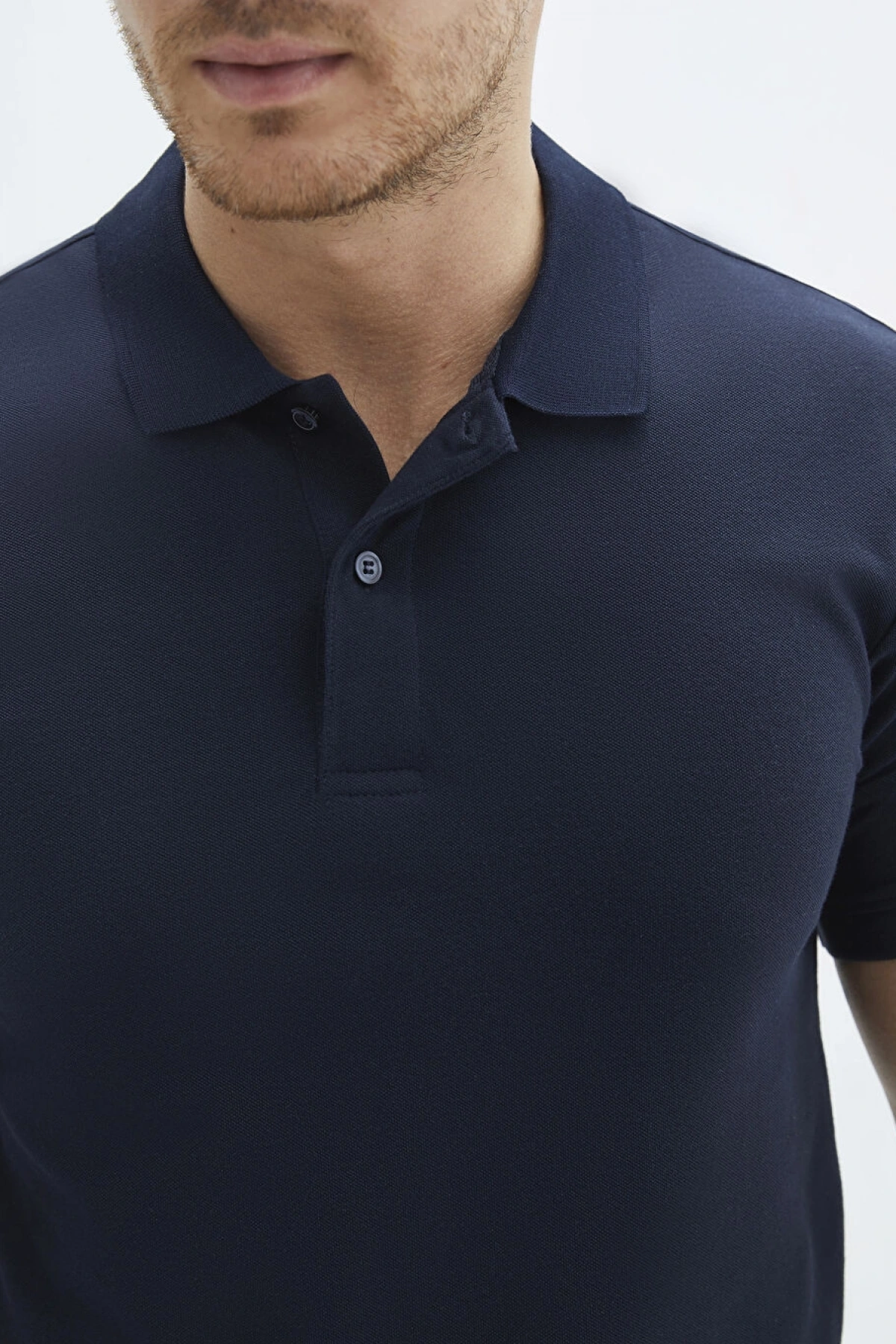 LCWAIKIKI Basic Lacivert Polo Yaka Kısa Kollu Basic Pike Erkek Tişört