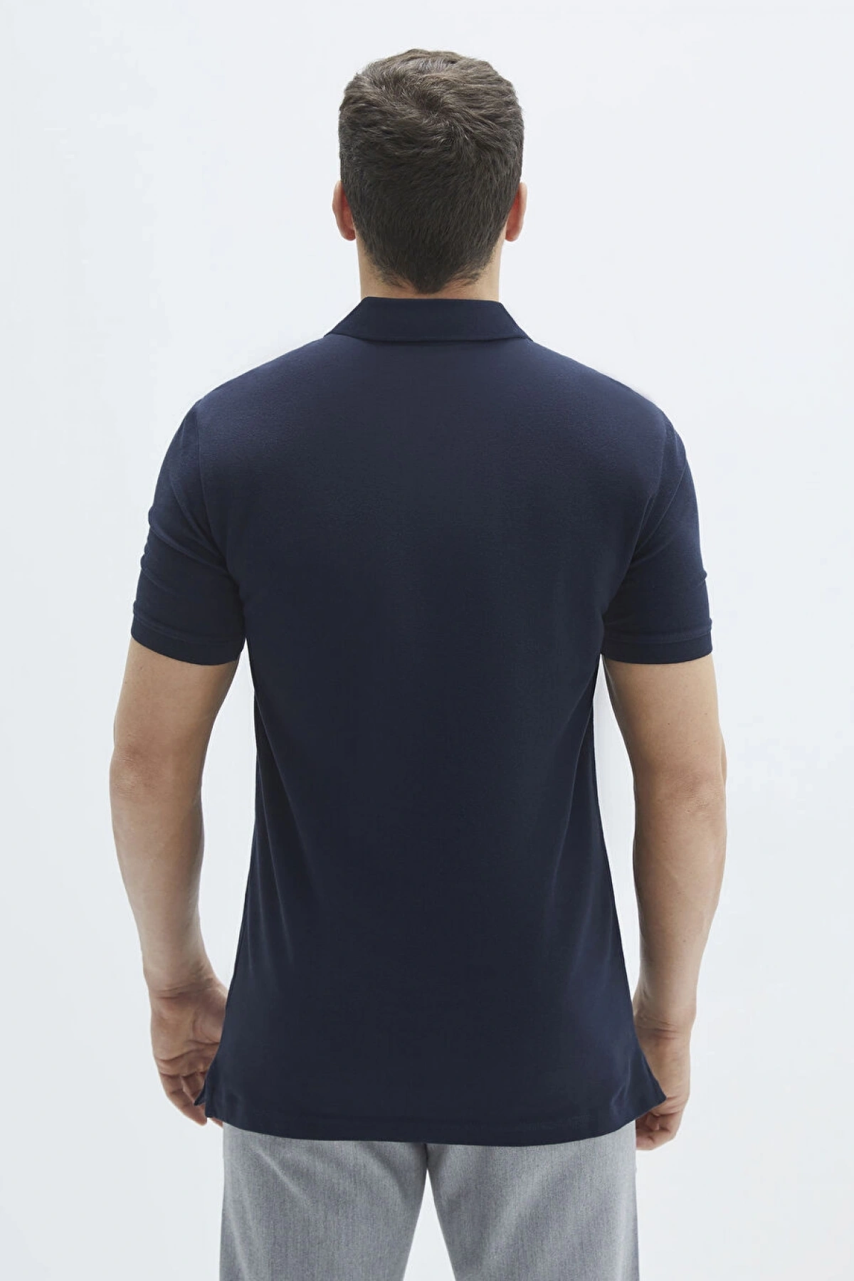 LCWAIKIKI Basic Lacivert Polo Yaka Kısa Kollu Basic Pike Erkek Tişört