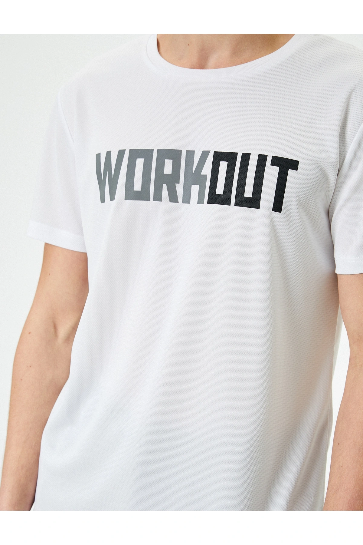 Koton Spor Tişört Slogan Baskılı Bisiklet Yaka Kısa Kollu