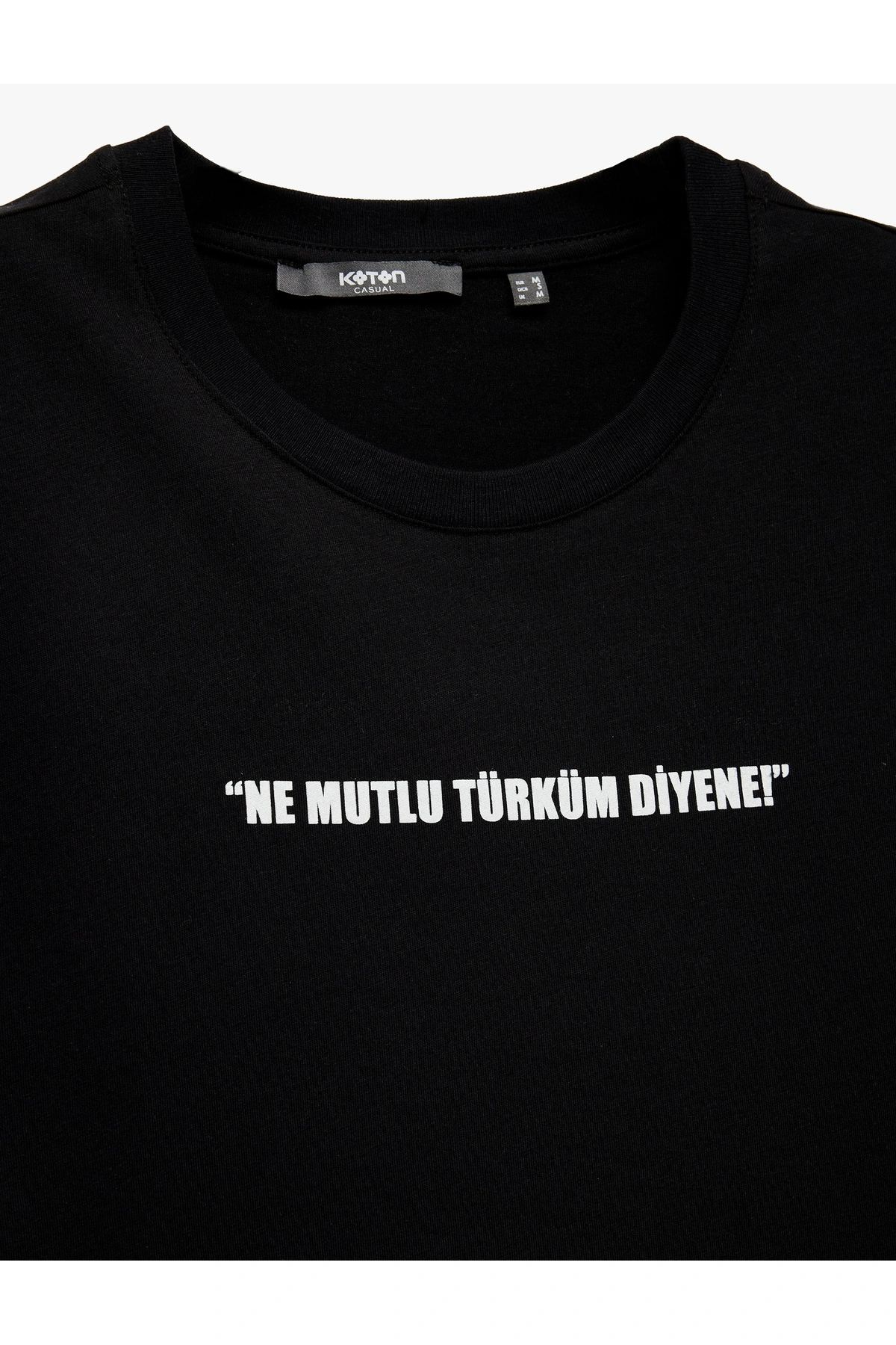 Koton Bisiklet Yaka Kısa Kollu Regular Fit Pamuklu Atatürk Baskılı Tişört